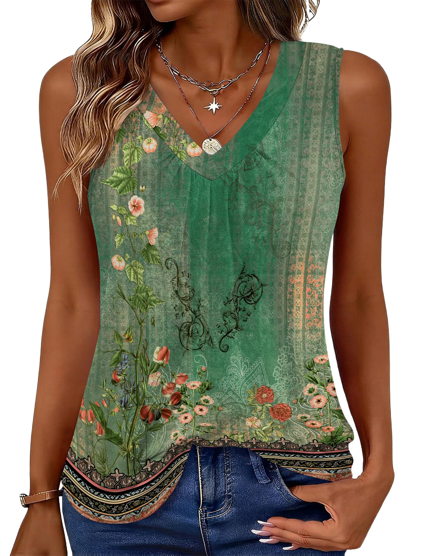 Kistore Tank Top Damen V Ausschnitt Bluse Damen Sommer Ärmellos Oberteile Elegant Blusen Mode 2026 S-2XL