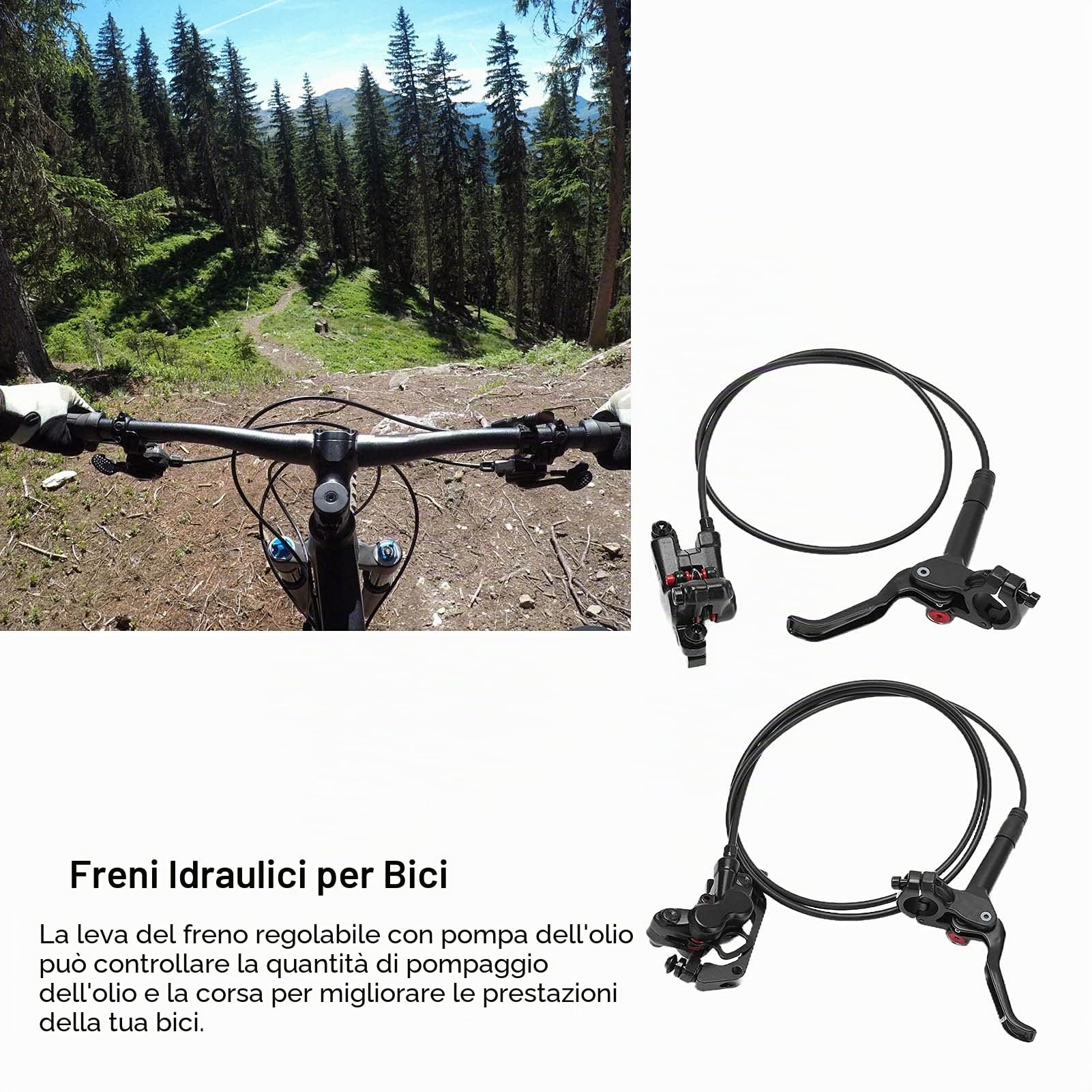 Freni a Disco Idraulici MEROCA M4 in Lega di Alluminio MT420 Anteriore Destro o Posteriore Sinistro Freno a Disco a Pressione Dell'olio a 4 Pistoni con 1 Paio di Rotori del Freno a