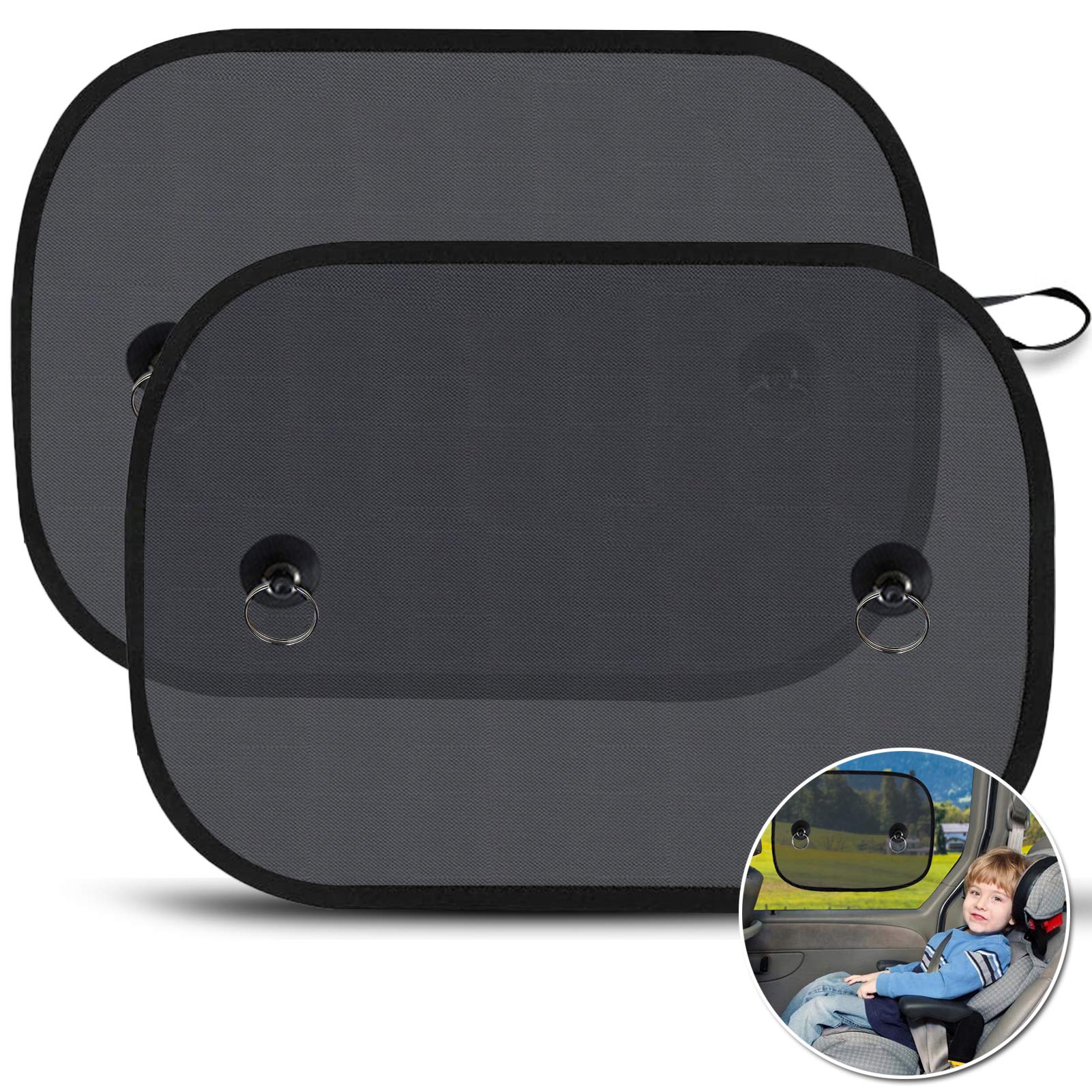 LEWONPO Sonnenschutz Auto Baby, Sonnenblende Auto Baby mit UV Schutz, Seitenscheibe Universelle Auto Sonnenschutz Sonnenblenden Autofenster Sonnenschutzrollos für Kinder, Haustiere, 44x36CM (2 Stück)