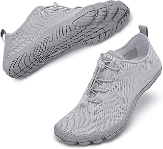 HIITAVE Womens Water Shoes Quick Dry Sports Barefoot Shoes for Diving Swim Surf Aqua Beach Outdoor Summer Yoga Light/Gray 8 M US Women