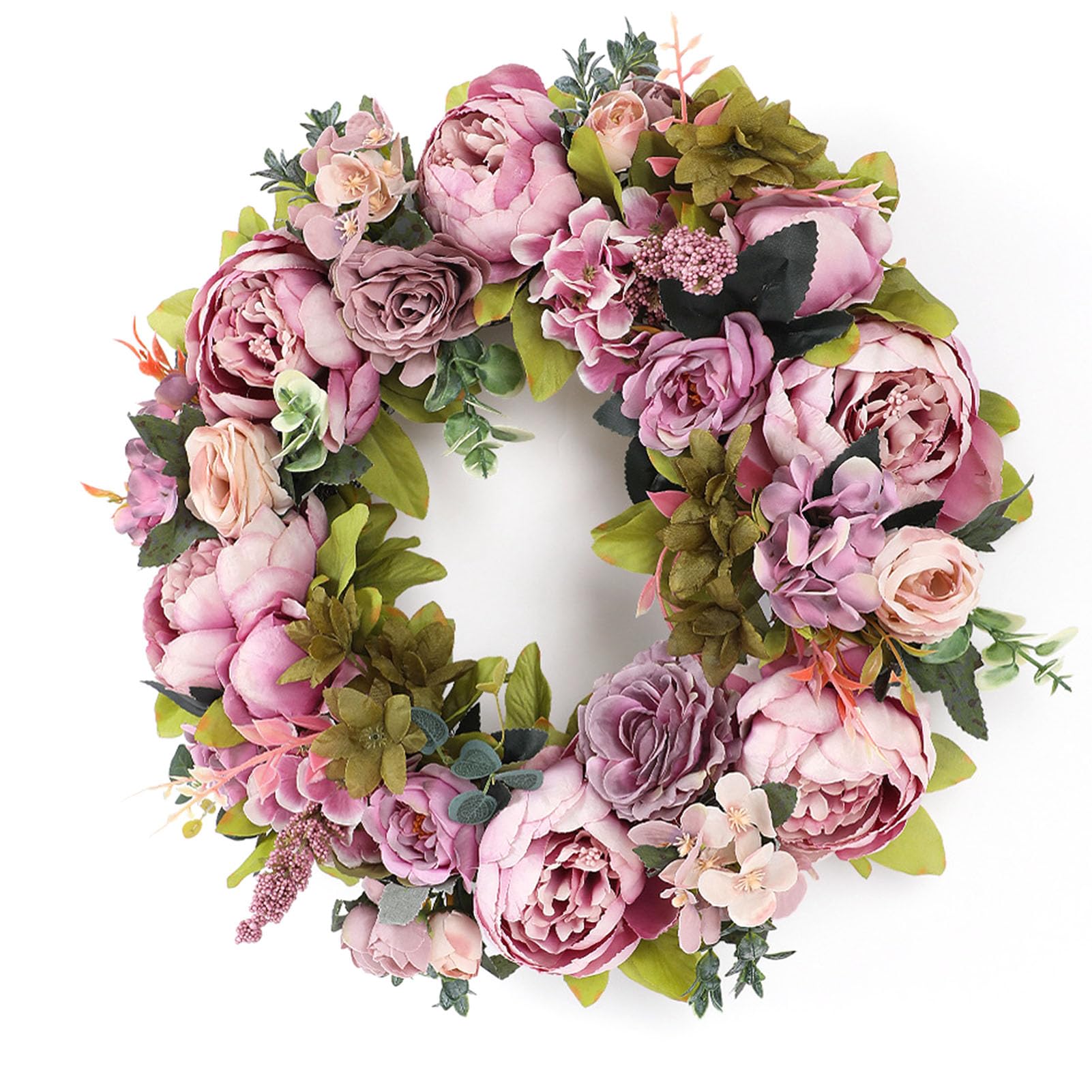 Couronne de pivoines artificielles haut de gamme aux finitions réalistes