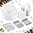 I00000 350Pcs Silver Plastic Dinnerware Set, Plastic Plates Disposable for 50 Guests Include: 100 Silver Rim Plates, 50 Paper Napkins, 50 Cups, 50 Plastic Silverware Set Perfect for Party & Wedding