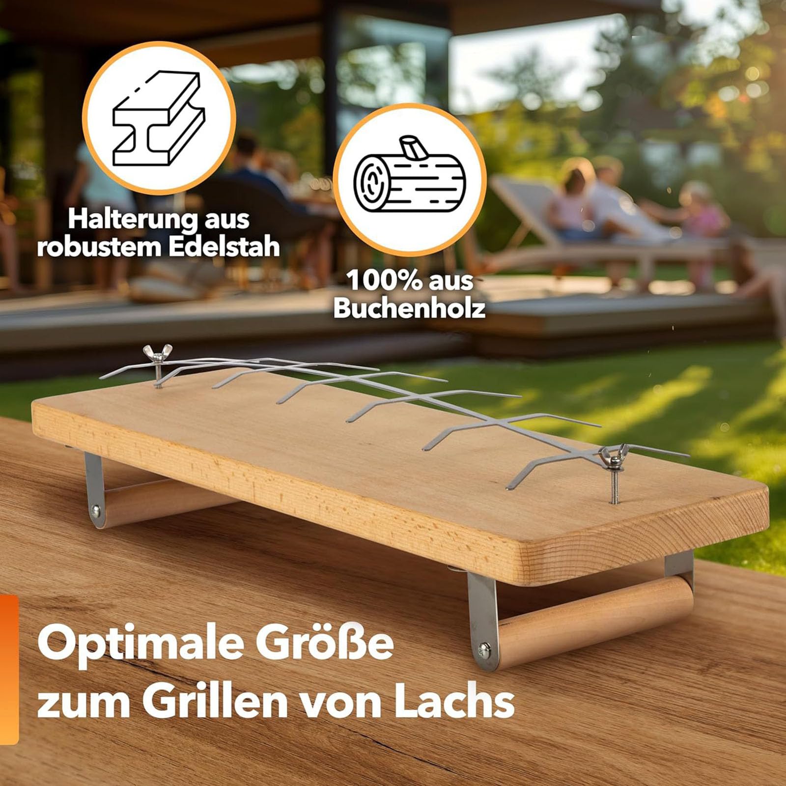 Innovativo viso per preparare il salmone con clip regolabili e in acciaio inox, supporto per pesce barbecue