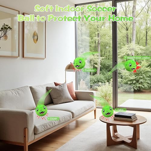 Miniatura 6 de Balón de fútbol silencioso para interiores, pelota de fútbol de felpa suave, tamaño 3 para niños, pelotas de fútbol ultra silenciosas, ligeras y