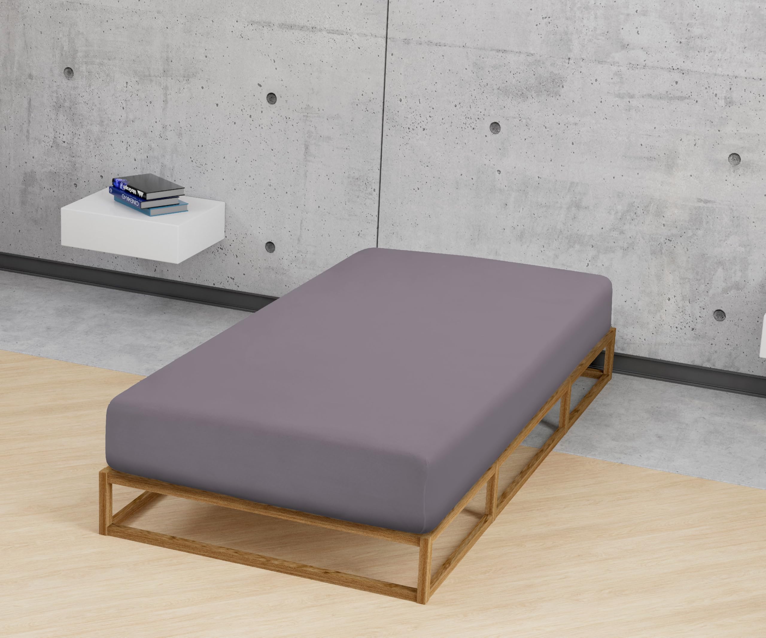 biberna Deluxe Jersey-Elastic-Spannbetttuch 180x200 cm - 200x220 cm grau | 97% Baumwolle, 3% Elastan | Spannbettlaken für Wasserbetten & hohe Matratzen| Rundumgummizug | Oeko-TEX | Modell 0077866