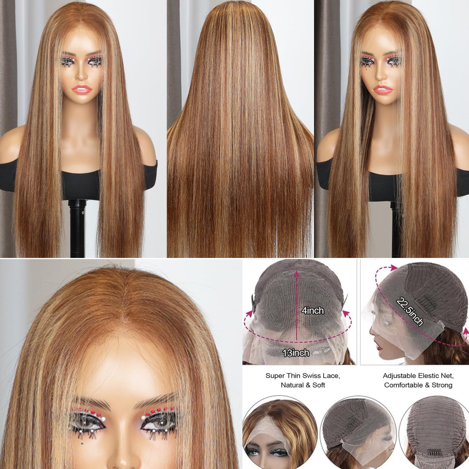 Amazon.com : Highlight Chocolate Brown Lace Front Wig Human 