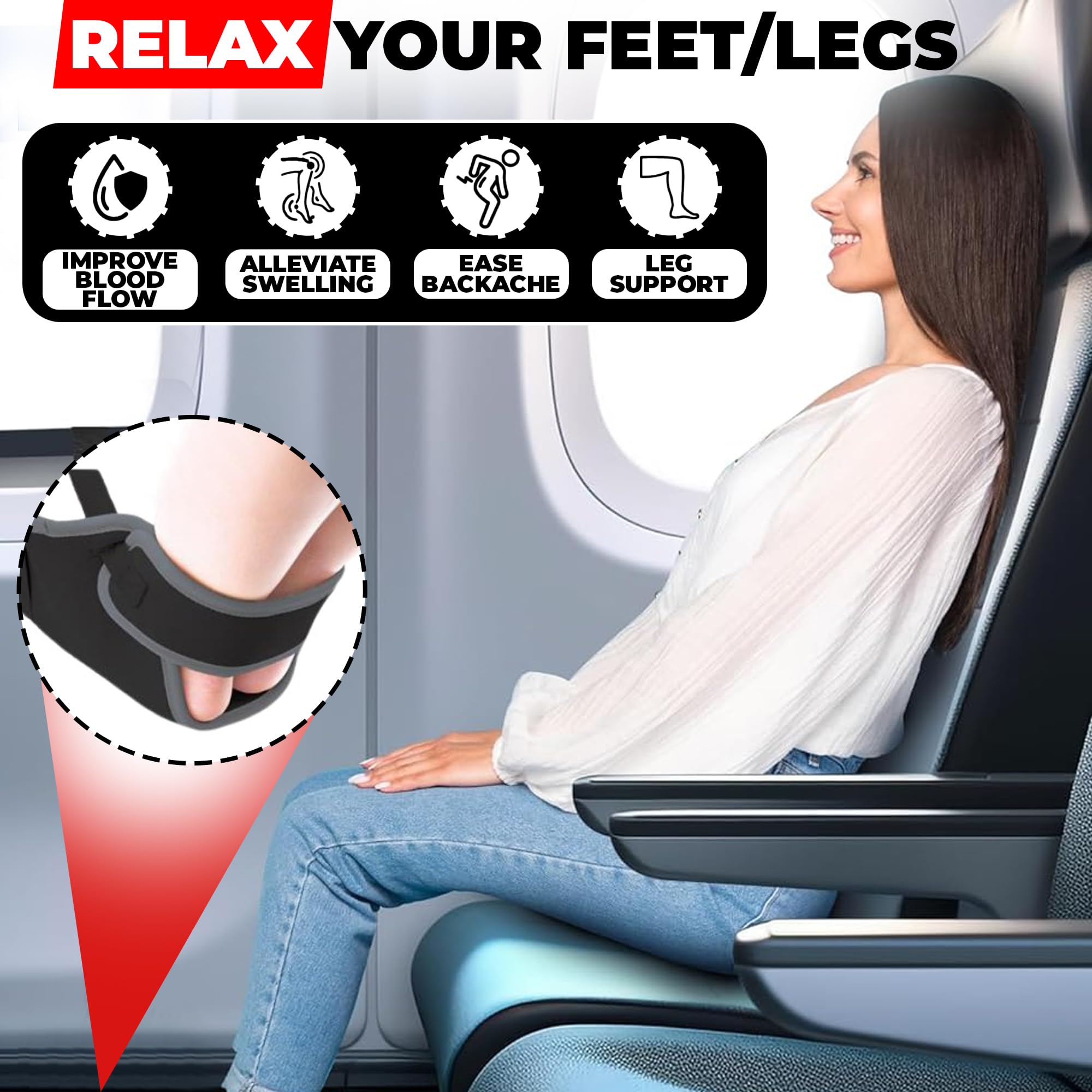 This $20 Airplane Foot Hammock Is a Game Changer for Airplane Comfort