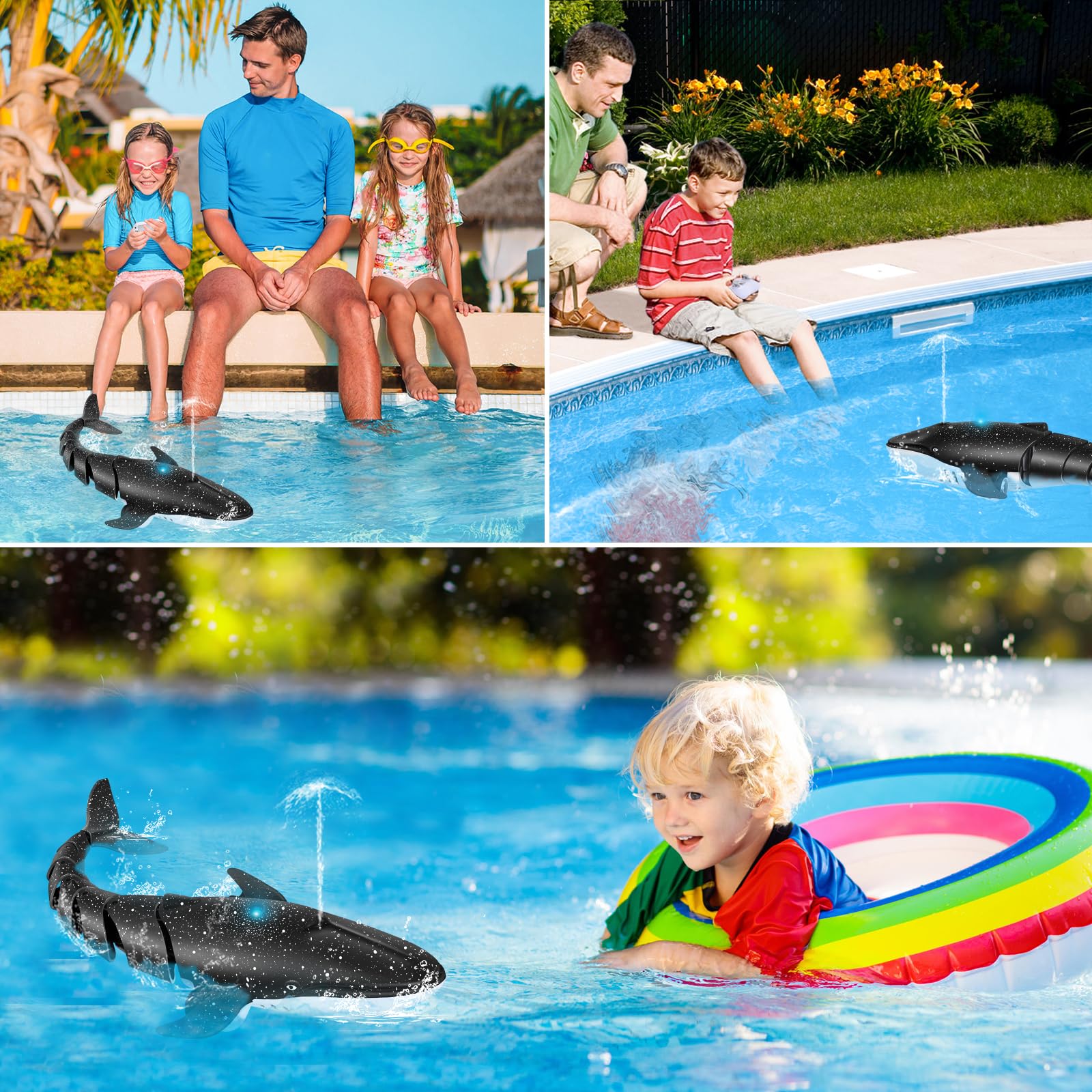 IEEILULU Ballena Teledirigido, 2.4GHz RC Barco Con USB, Lancha Simulación Recargable, Juguete Acuático, Eléctrico Regalo Para Niños Mayores de 6+ Años Piscina
