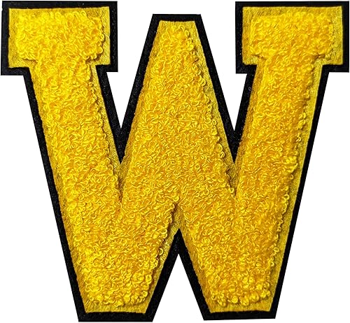 Miniatura 83 de 2 parches de letras de felpilla termo-adhesivas de 4.5 pulgadas, parches de letras universitarias con puntada de felpilla roja/blanca para ropa (H)