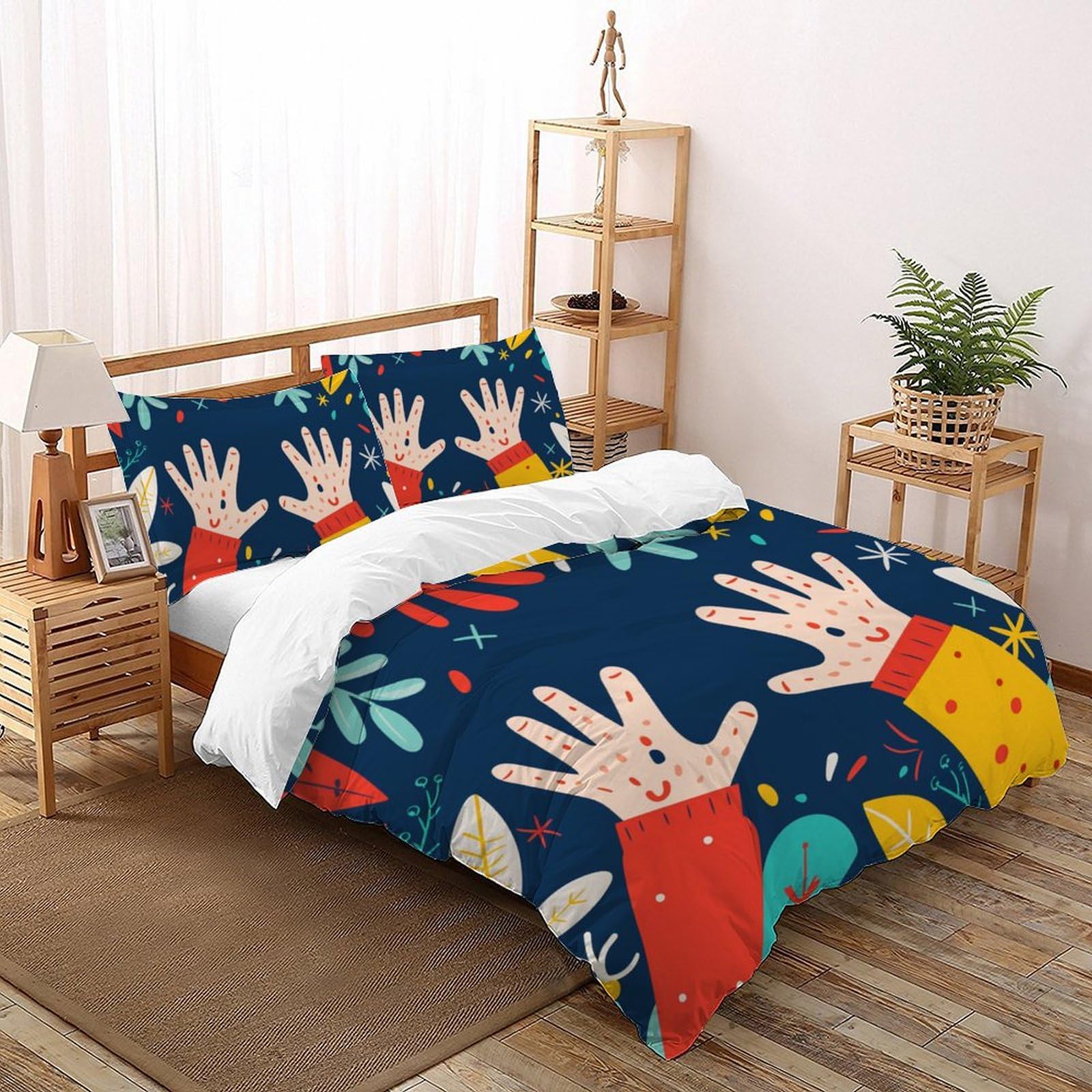 Housse de couette double microfibre 200x200 protégeant des plis et allergies des enfants
