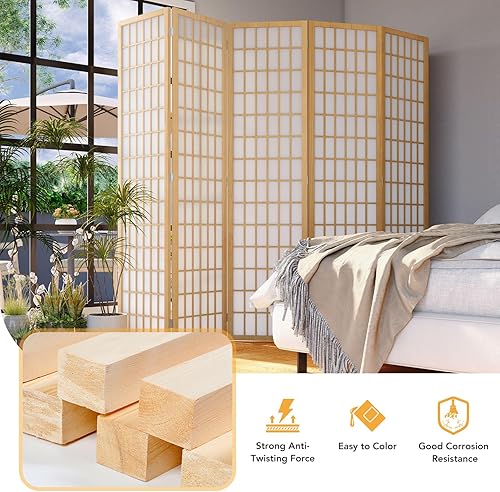 Miniatura 3 de Pantalla Shoji de pared divisora de habitación, pantalla plegable de privacidad de 6 paneles para separación de habitaciones, pantalla divisora de