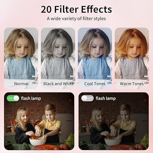 Miniatura 6 de WellTone - Cámara digital para niños, video 4K de 64 MP, cámaras compactas de zoom y disparo de 18X, mini cámaras de enfoque automático, pantalla de