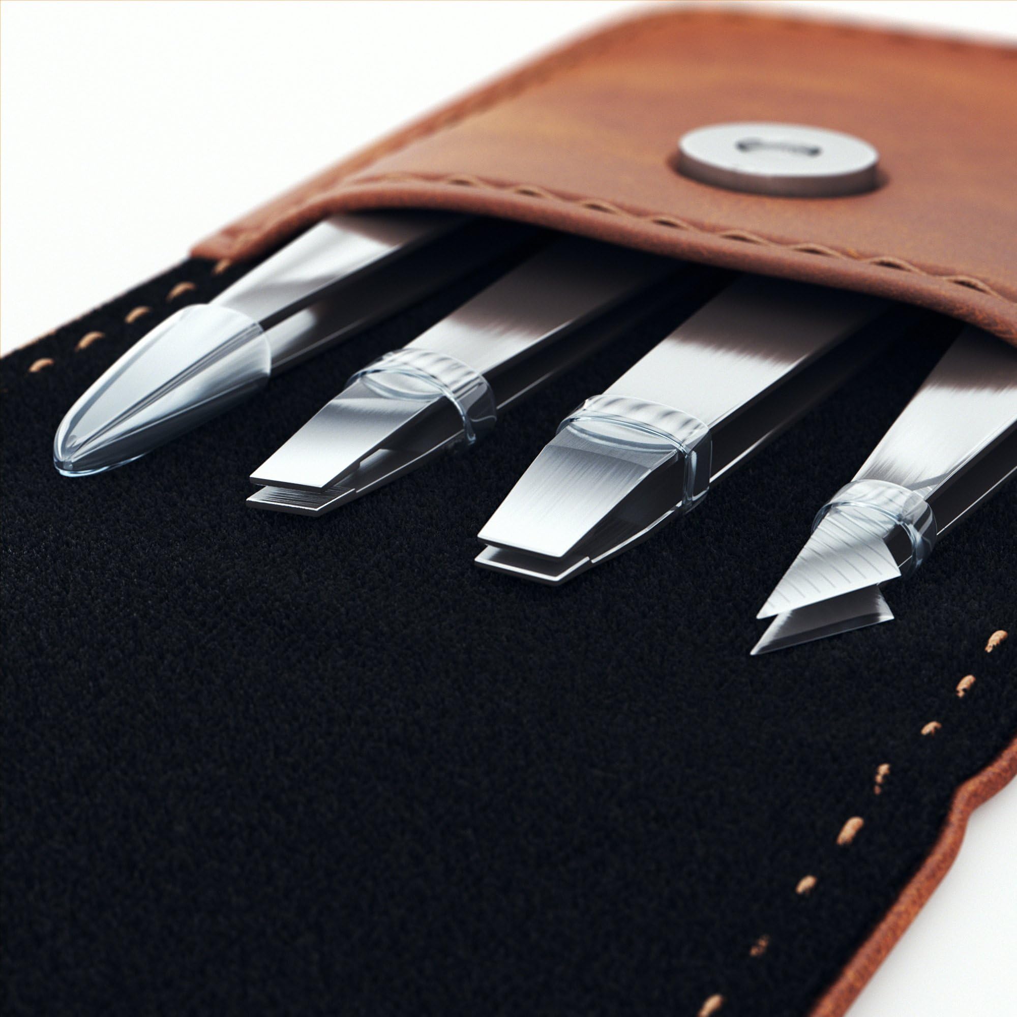Precision Stainless Steel Tweezer Set for Eyebrow and Beard Grooming โ Professional Facial Hair Removal Tools for Men and Women โ Surgical Grade, Sharp, and Durable
