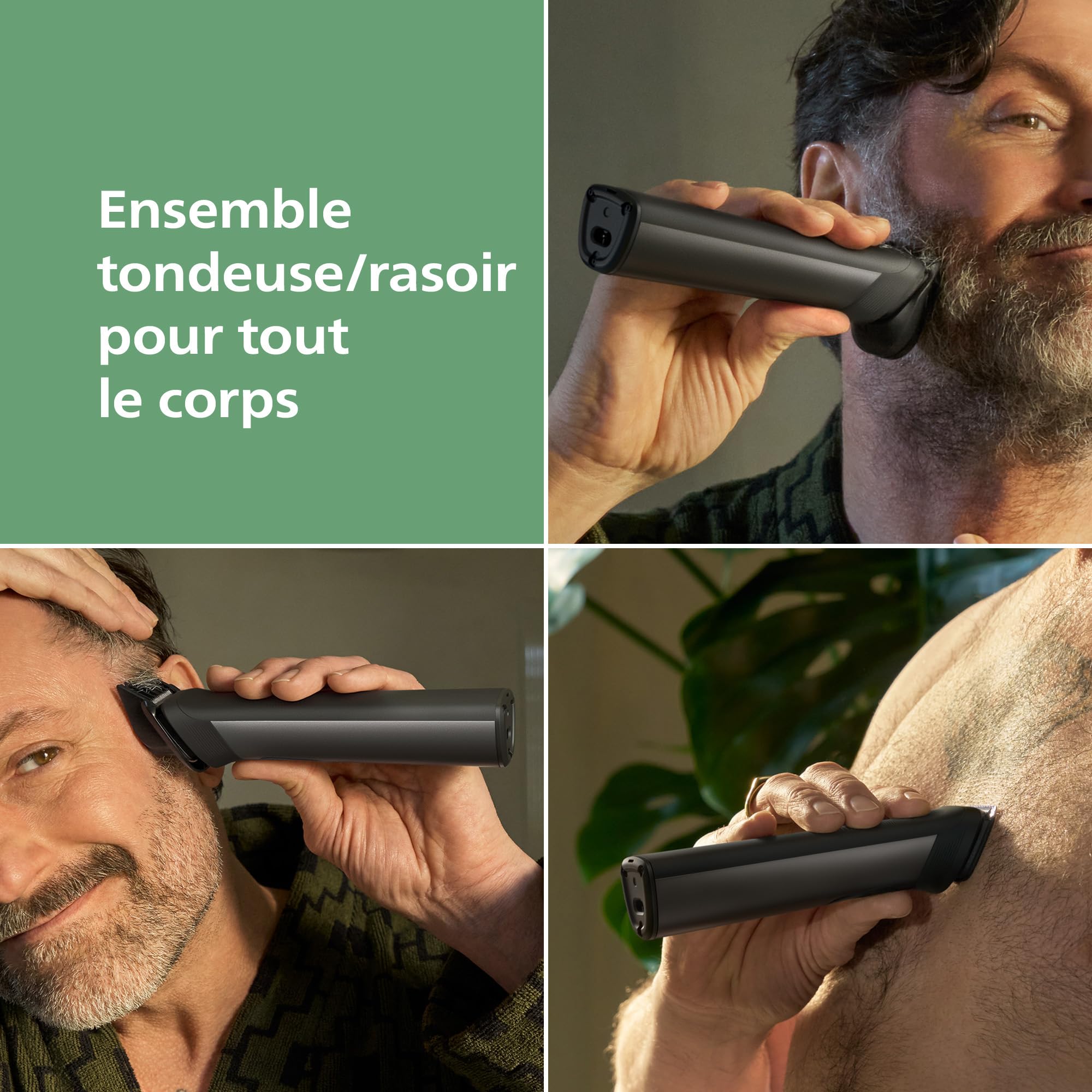 Philips Multigroom série 9000 Tondeuse tout-en-un 19 accessoires + rasoir OneBlade pour hommes – ensemble tondeuse/rasoir pour barbe, cheveux et corps, 27 hauteurs de coupe (0,2-20 mm), MG9556/15