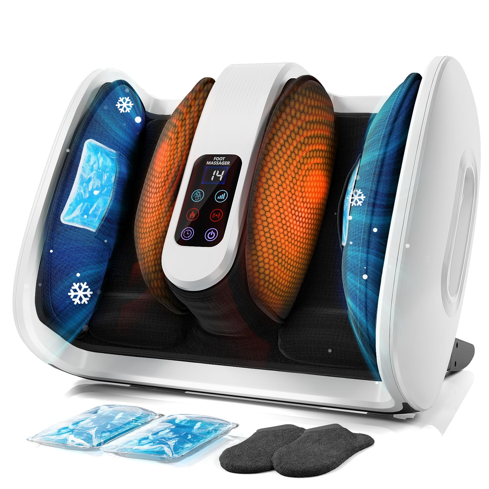 SUMELL Foot Massager with Heat Ice Therapy Shiatsu Foot Massager with Compression Deep Kneading for Plantar Fasciitis Neuropathy