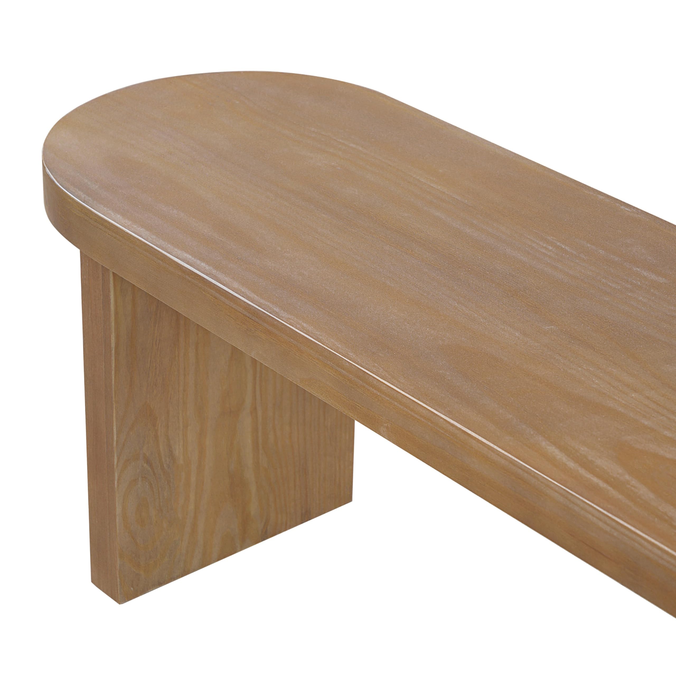 Christopher Knight Home Arford 62.8" Indoor Pine Dining Bench, Solid Wood Bench Seat for Dining Table, Modern Oval Dining Seat, Spacious Seating, Long Footstool for Living Room Dining Room, Pine Wood