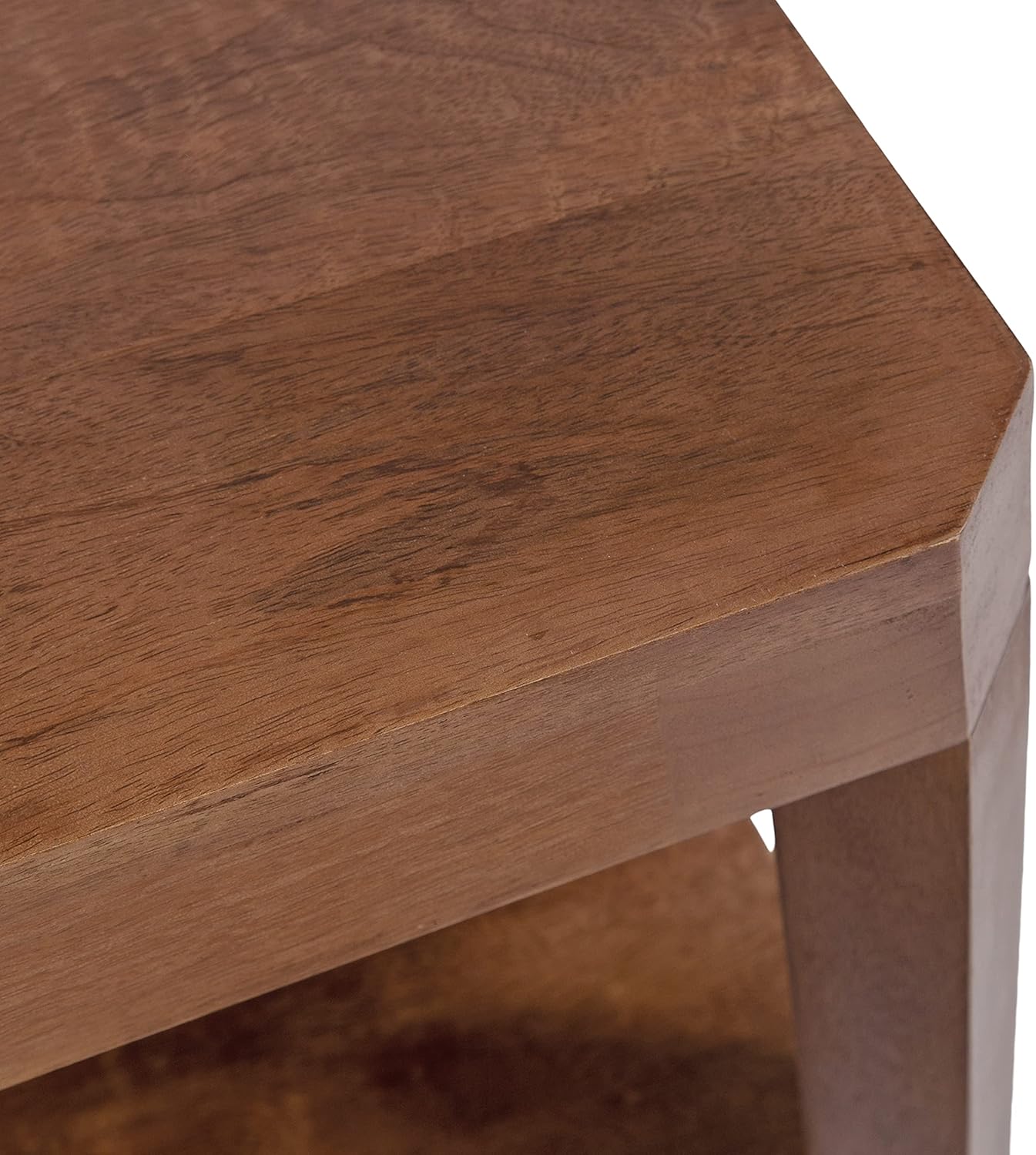 Kate and Laurel Talcott Modern Tiered Rectangle Coffee Table; 36 x 20 x 18; Walnut Brown; Transitional Two-Tier Rectangular Living Room Table with Storage and Mango Wood Construction