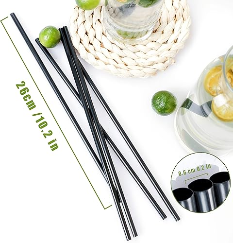 Vista 18 de Pajitas transparentes, 100 popotes de plástico desechables largos (0.23 pulgadas de diámetro y 10.2 pulgadas de largo), transparente Claro