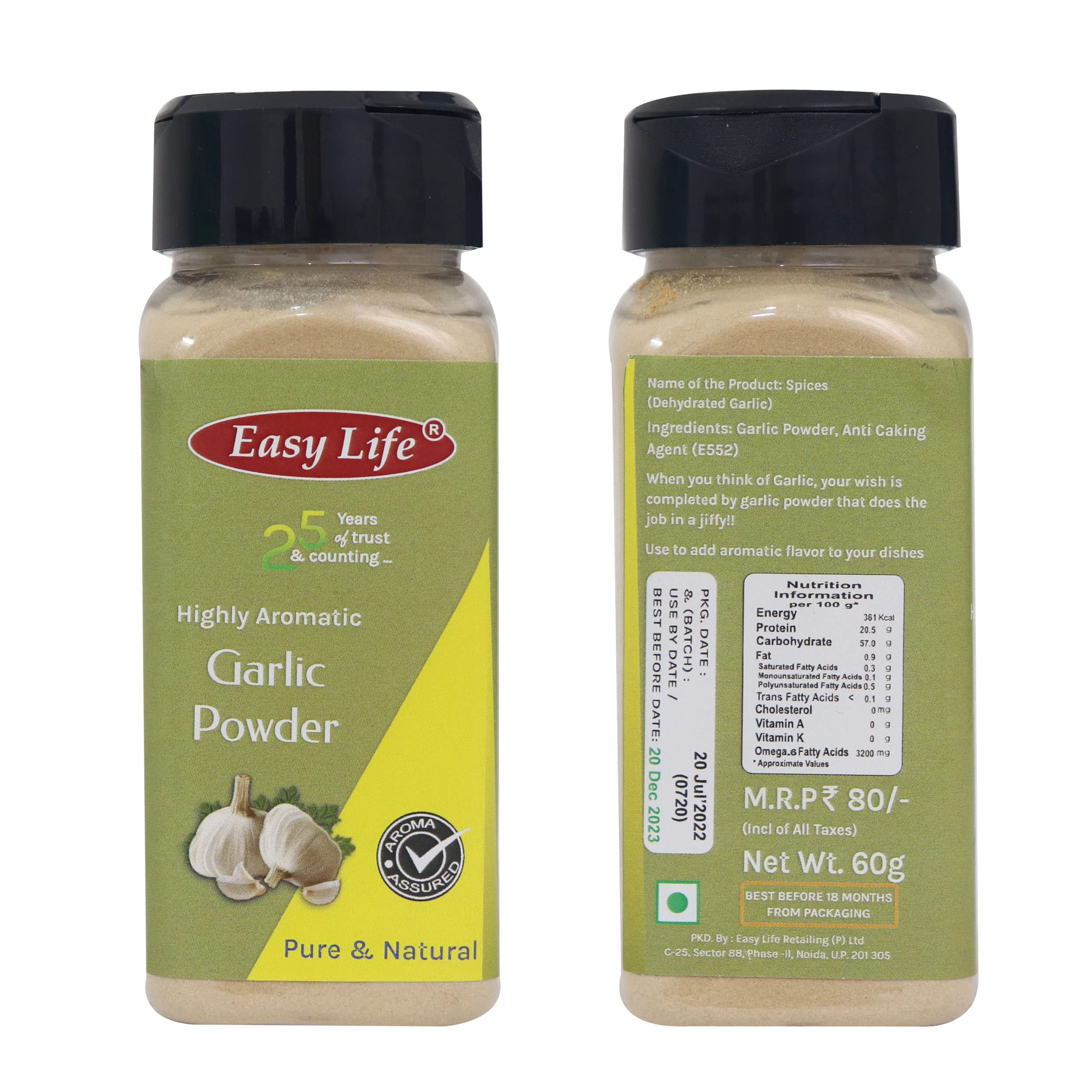 Easy Life Garlic Powder 60 grams (Pack of 2) 2