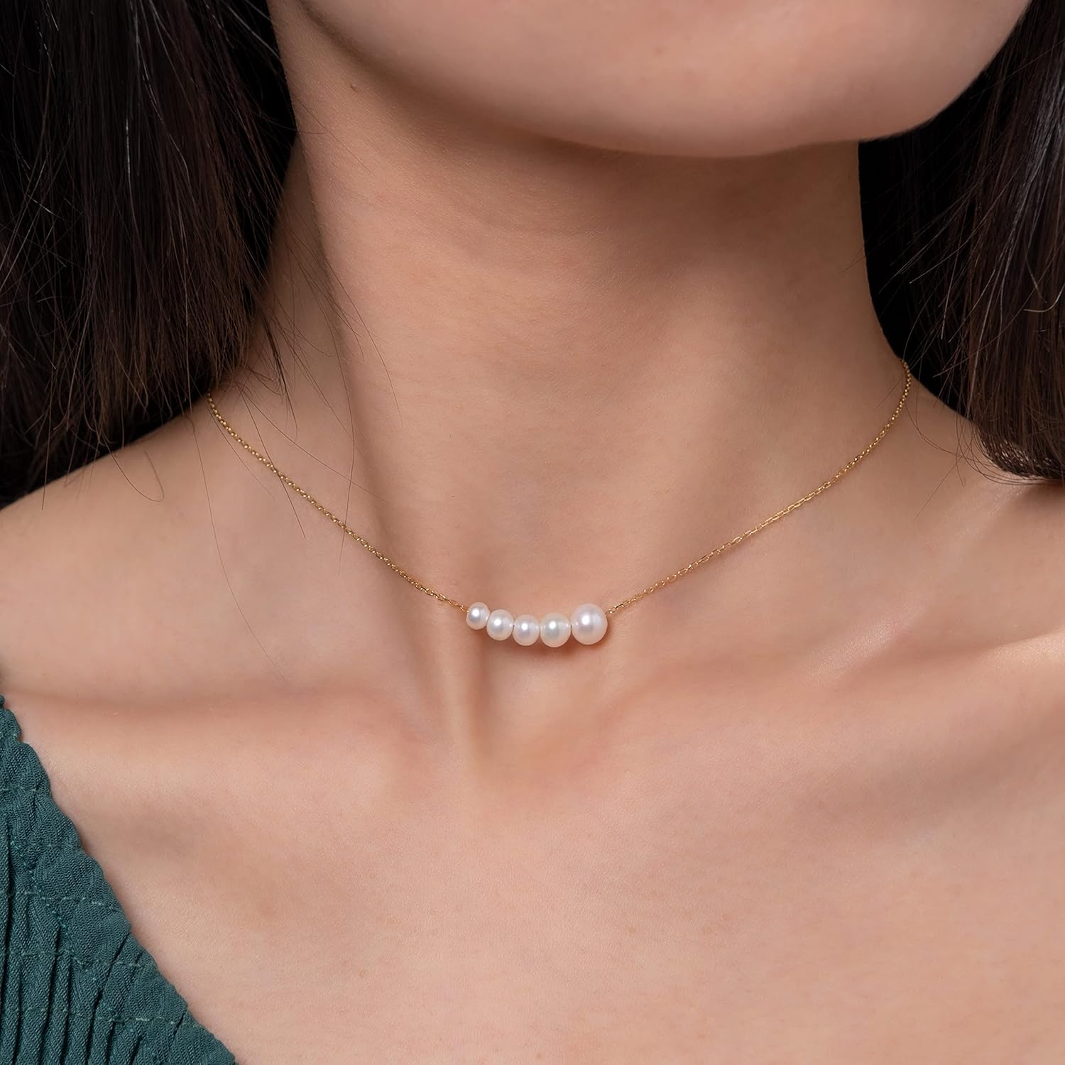 925 Sterling Silver Dainty Freshwater Cultured Pearl Choker Necklace White Genuine Real Pearl Charm Necklaces Jewelry Gifts for Her - Image 5