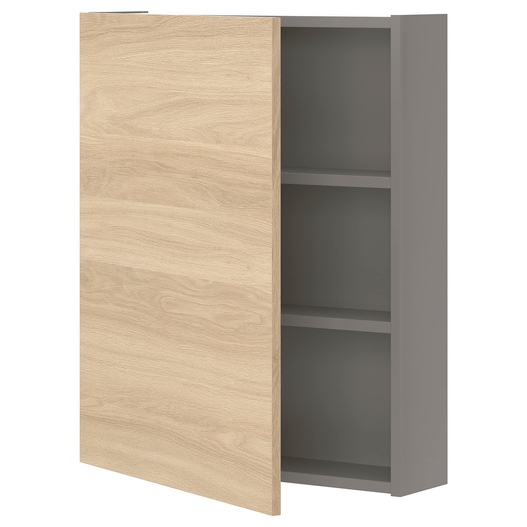 Ikea ENHET Wand CB w 2 shlvs/door, 60x17x75cm, grau/eiche Optik Küche, Haushalt & Wohnen