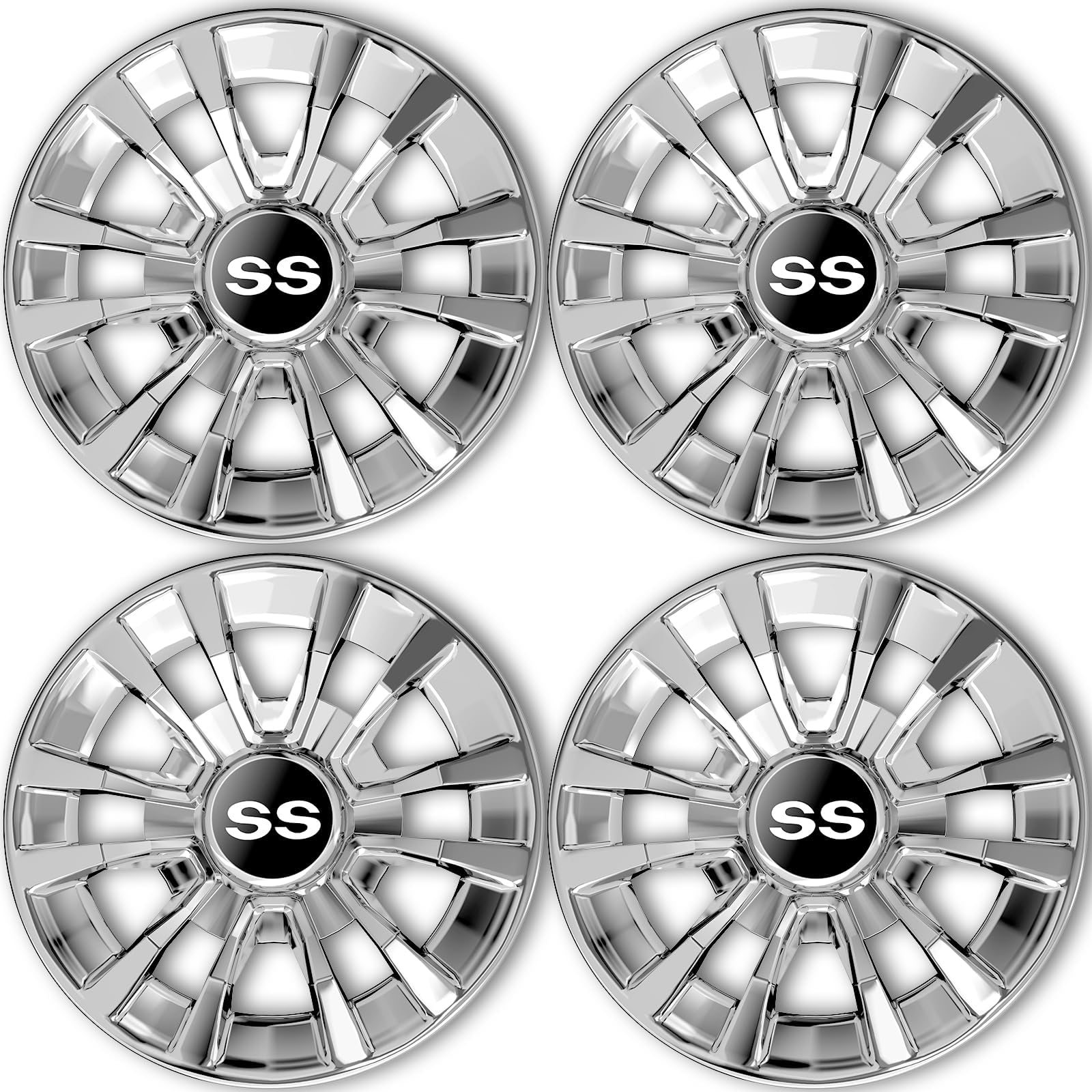 Enekerp Golf Cart SS Wheel Covers Hub Caps, Golf Cart 8 Inch Snap-on Wheels for Club Car, EZGO, Yamaha, Set of 4