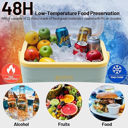 Miniatura 4 de Himalaya - Enfriador de campamento de 20 cuartos de galón  Cofre de hielo aislado de 48 horas de retención de hielo con mango portátil  Caja de