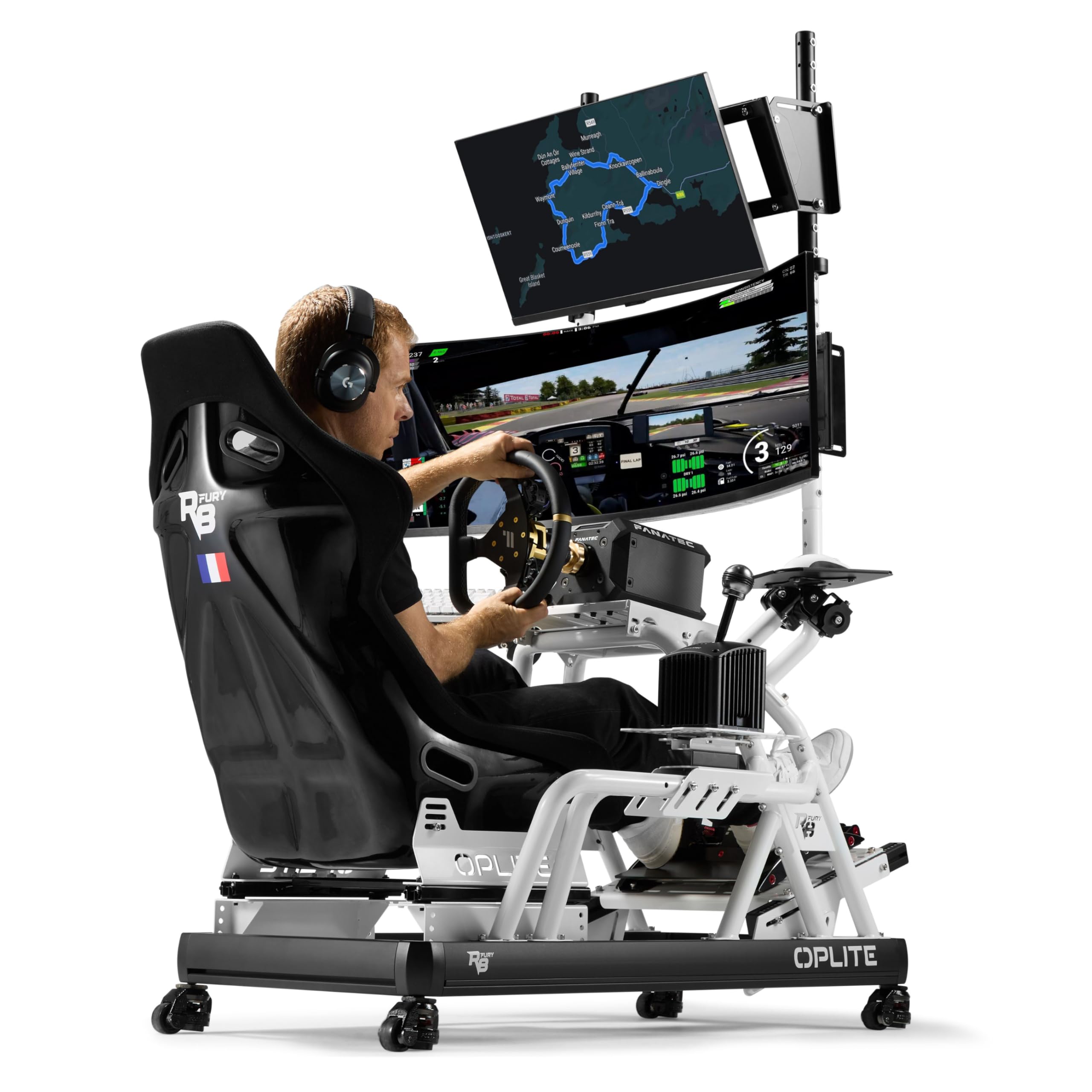 OPLITE R8 Supreme Castor Wheel - Juego de 4 ruedas para simulador de carreras R8 FURY