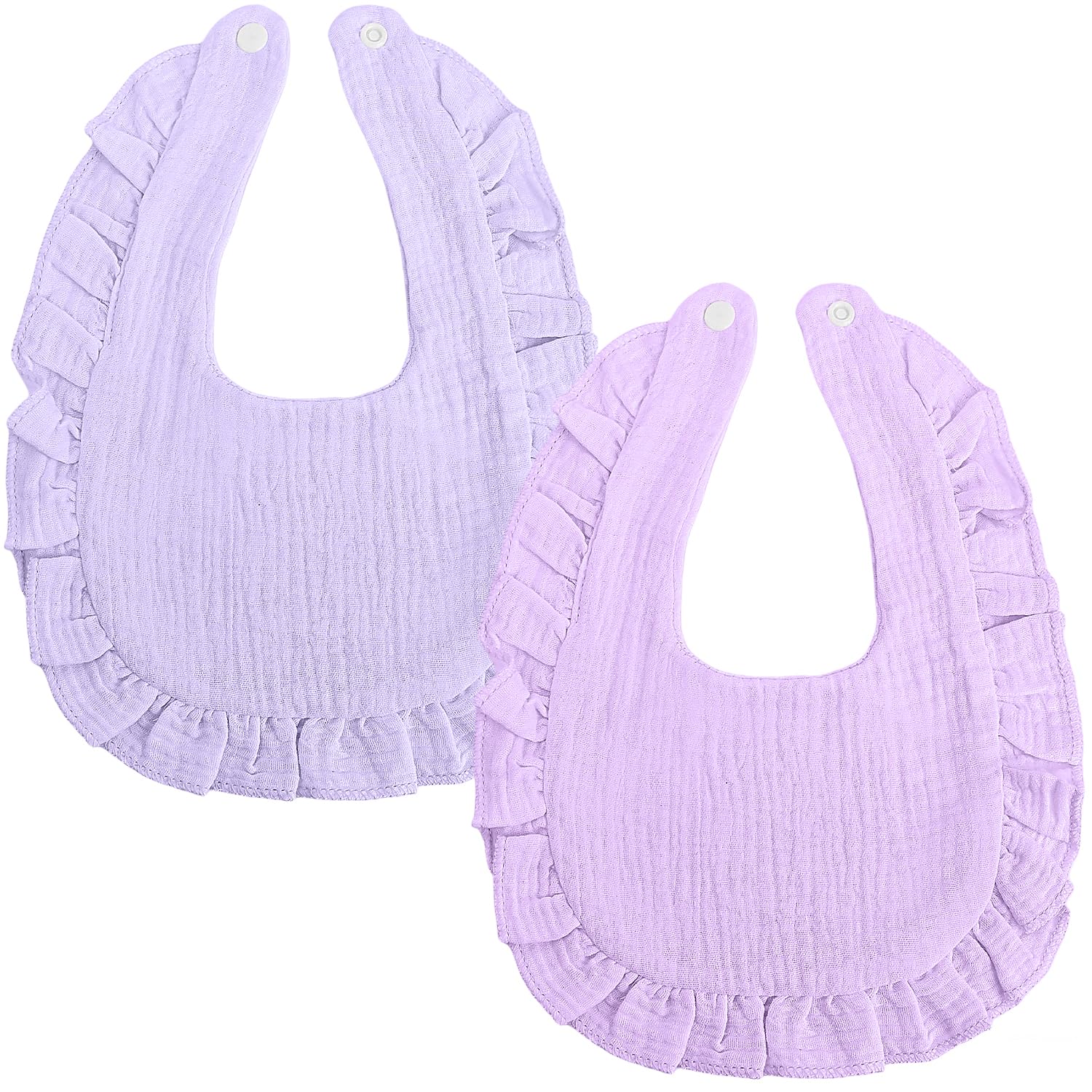 DIPZO Baby Muslin Drool Bibs, Dribble Bibs for Newborns and Toddlers 0-24 Months, 2-Pack Soft and Absorbent for Unisex Newborn Toddlers