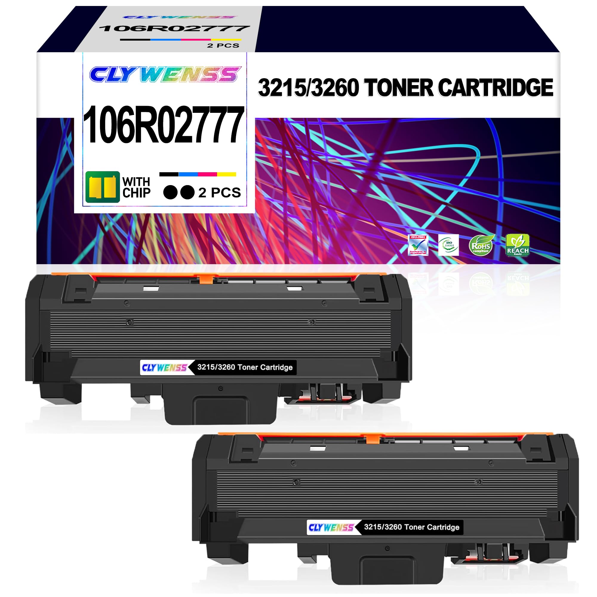 CLYWENSS 106R02777 Toner Cartridge Replacement for Xerox 106R02777 2BK for WorkCentre 3215 3225 Phaser 3260 3052 Series Printer (High Capacity, 2-