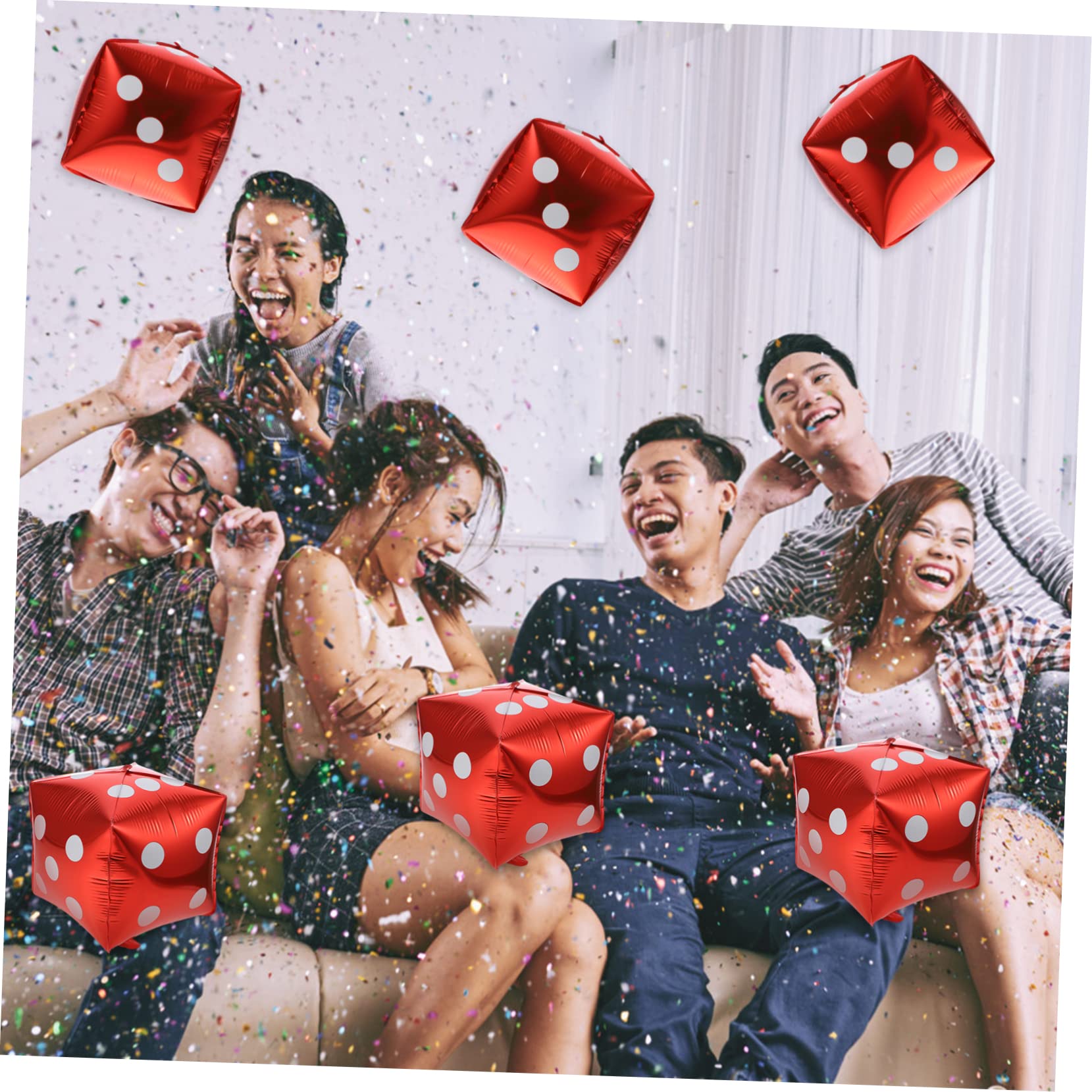 Abaodam 50stücke Würfel Luftballons Aluminium Folienballons Für -themenpartys Spielabende Und Dekorationen Für Und Außenanlässe