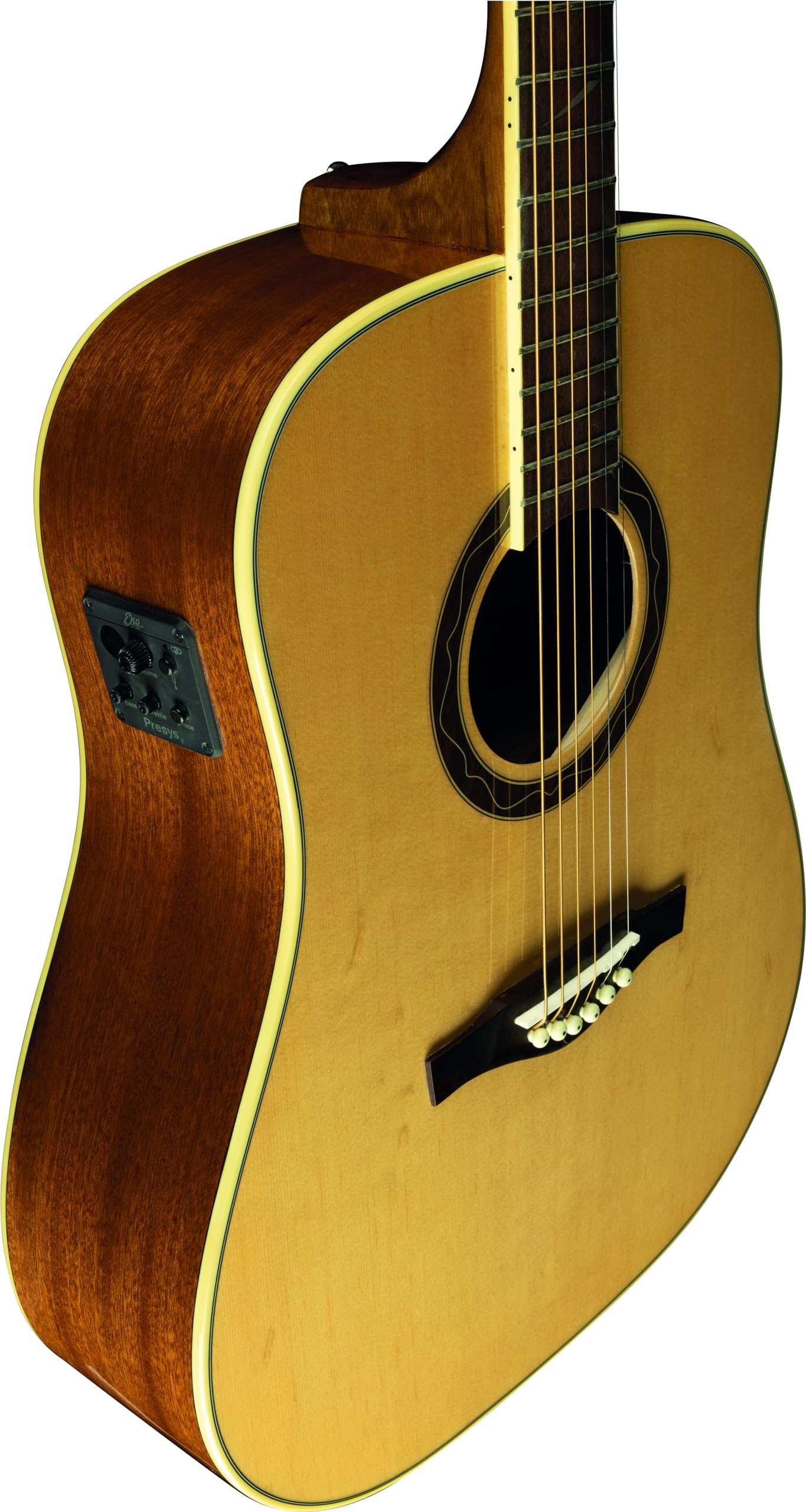 EKO GUITARS - ONE D150E NATURAL,Chitarra Acustica Elettrificata Dreadnought, Serie ONE,Amplificata con Sistema Fishman Presys II, Fasce e Fondo Mogano, Top Abete, Colore Natural