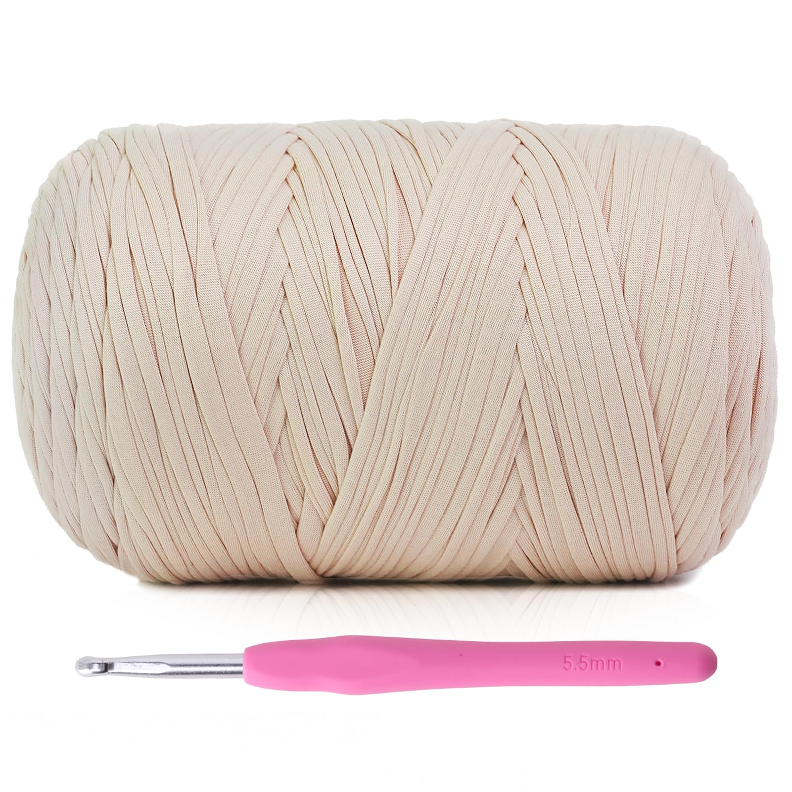 800G (228Yds) Tshirt Yarn for Crochet - T Shirt Yarn for Crocheting with Beginner Crochet Bags/Baskets/Coasters/DIY, T-Shirt Yarns with High Elastic