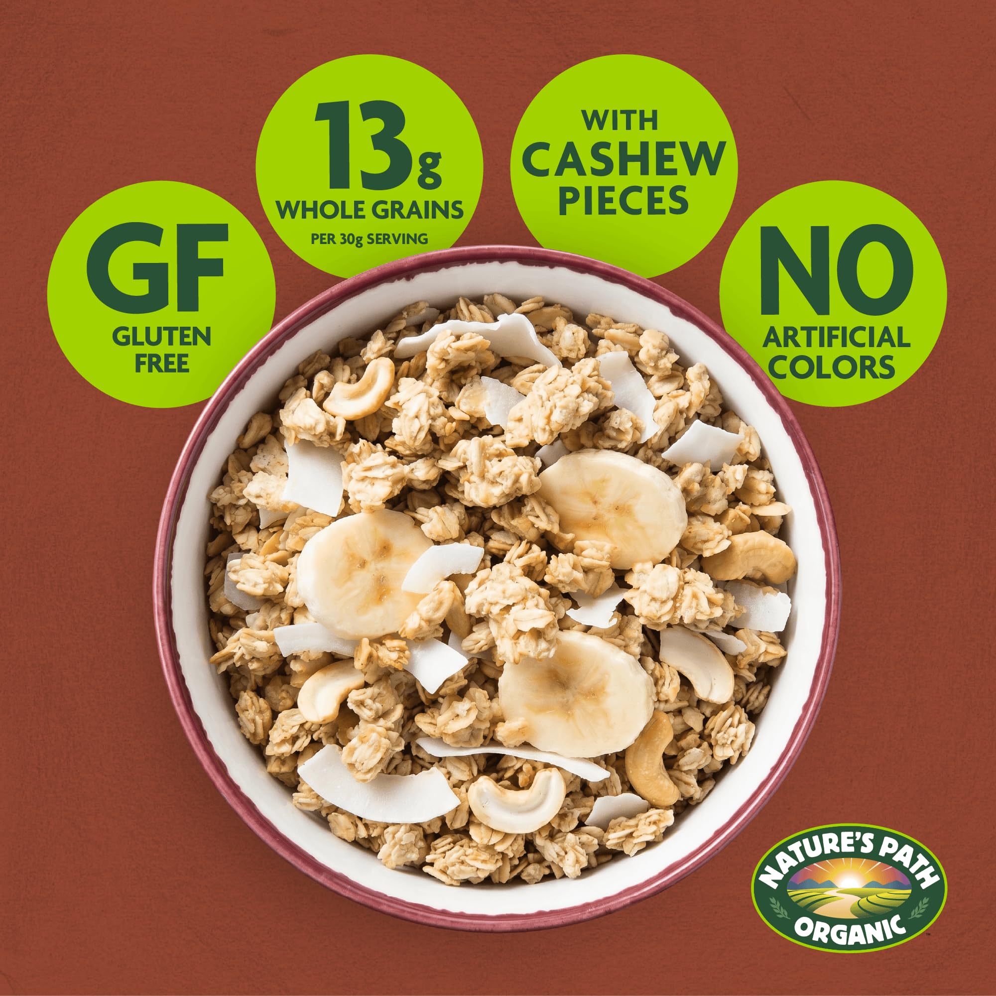 Nature's Path Organic Gluten Free Coconut and Cashew Butter Granola, 11 Ounce (Pack of 8), Non-GMO