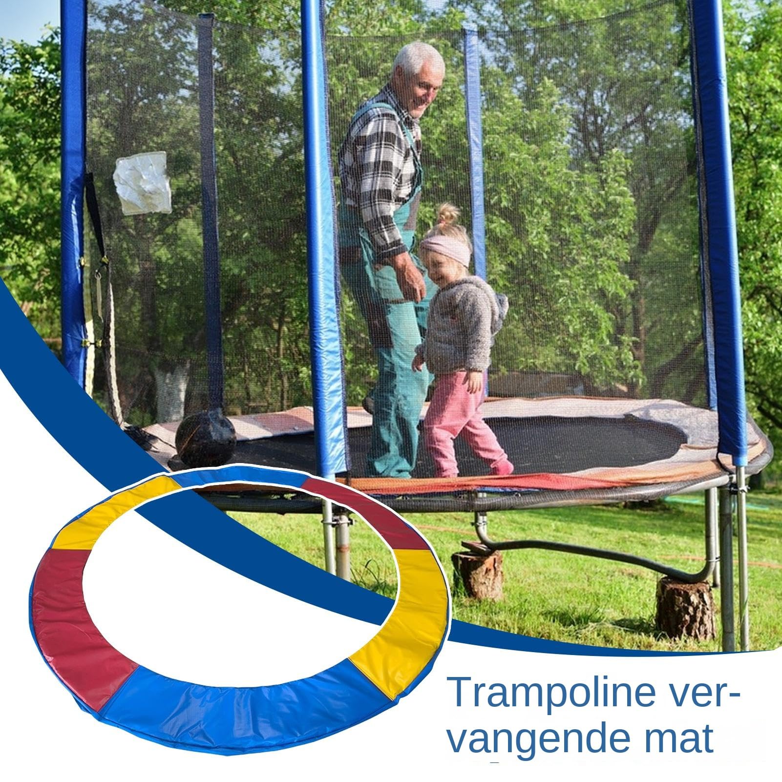 Cojín De Seguridad Trampolín | Reemplazo De Resortes,Funda Impermeable A Prueba De Polvo Prolonga La Vida útil Protege De Las Afecciones Meteorológicas Para El Jardín Al Aire Libre Parque