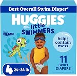 Huggies Little Swimmers Disposable Swim Diapers, Swimpants, Size 3 Small (16-26 lb.), 12 Ct. (Packaging May Vary)