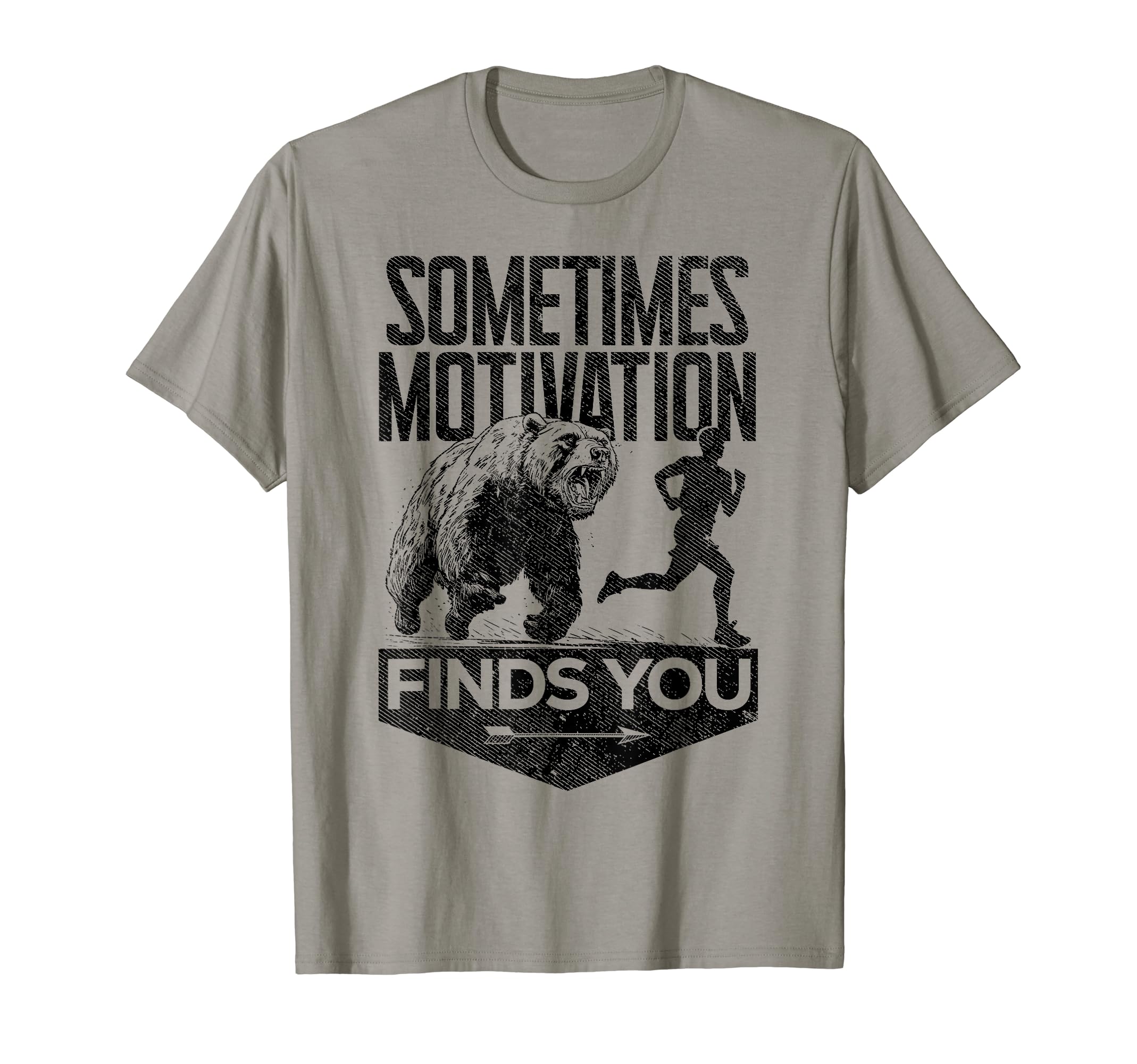 Sometimes Motivation Finds You Gym Stuff & GiftsSometimes Motivation Finds You Funny Running Motivational T-ShirtOEKO-TEX STANDARD 100