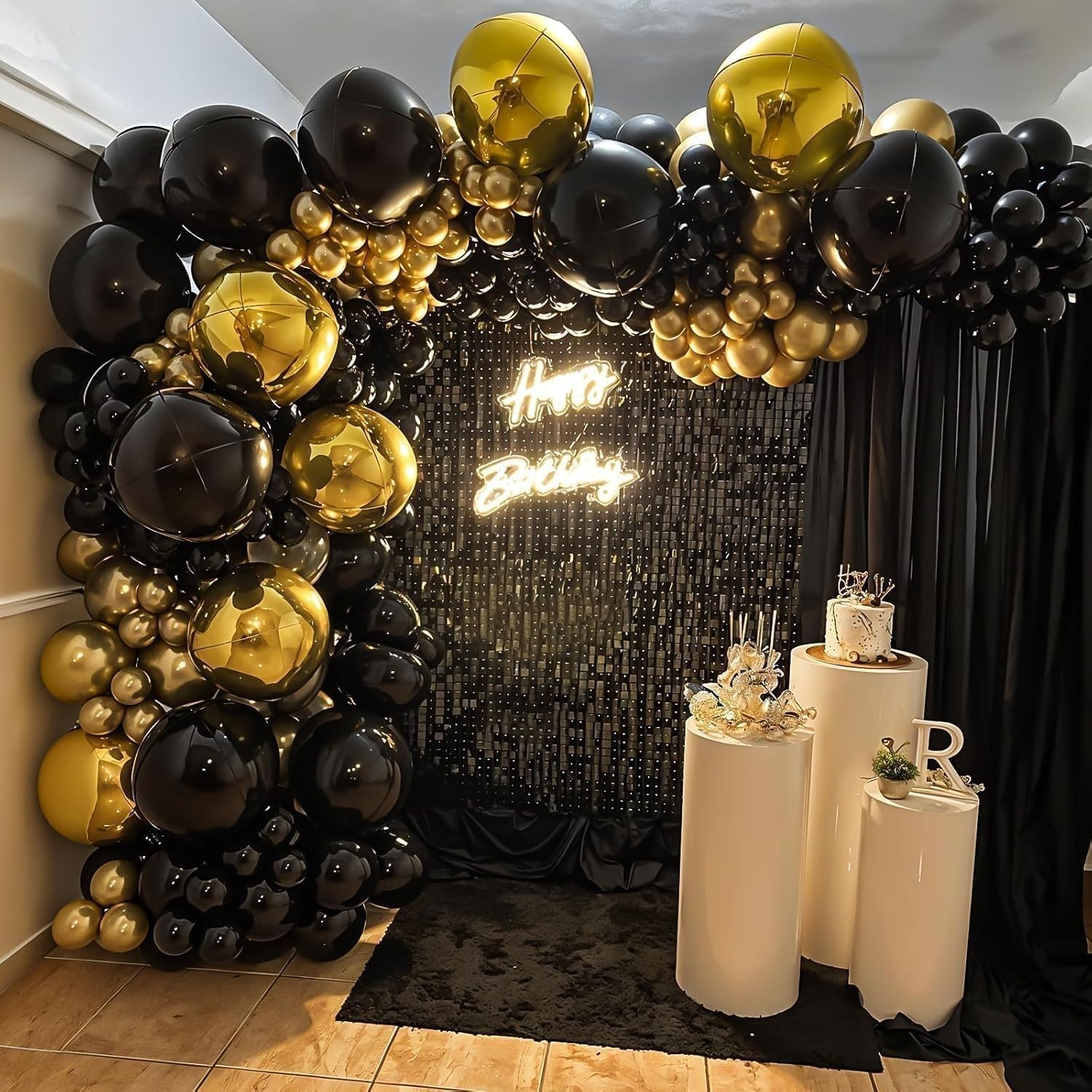 12 globos redondos dorados de aluminio, globos de bola 4D de 22 pulgadas, 15 pulgadas, 10 pulgadas, globos metálicos de lámina dorada para cumpleaños, graduación, boda, aniversario, Año Nuevo