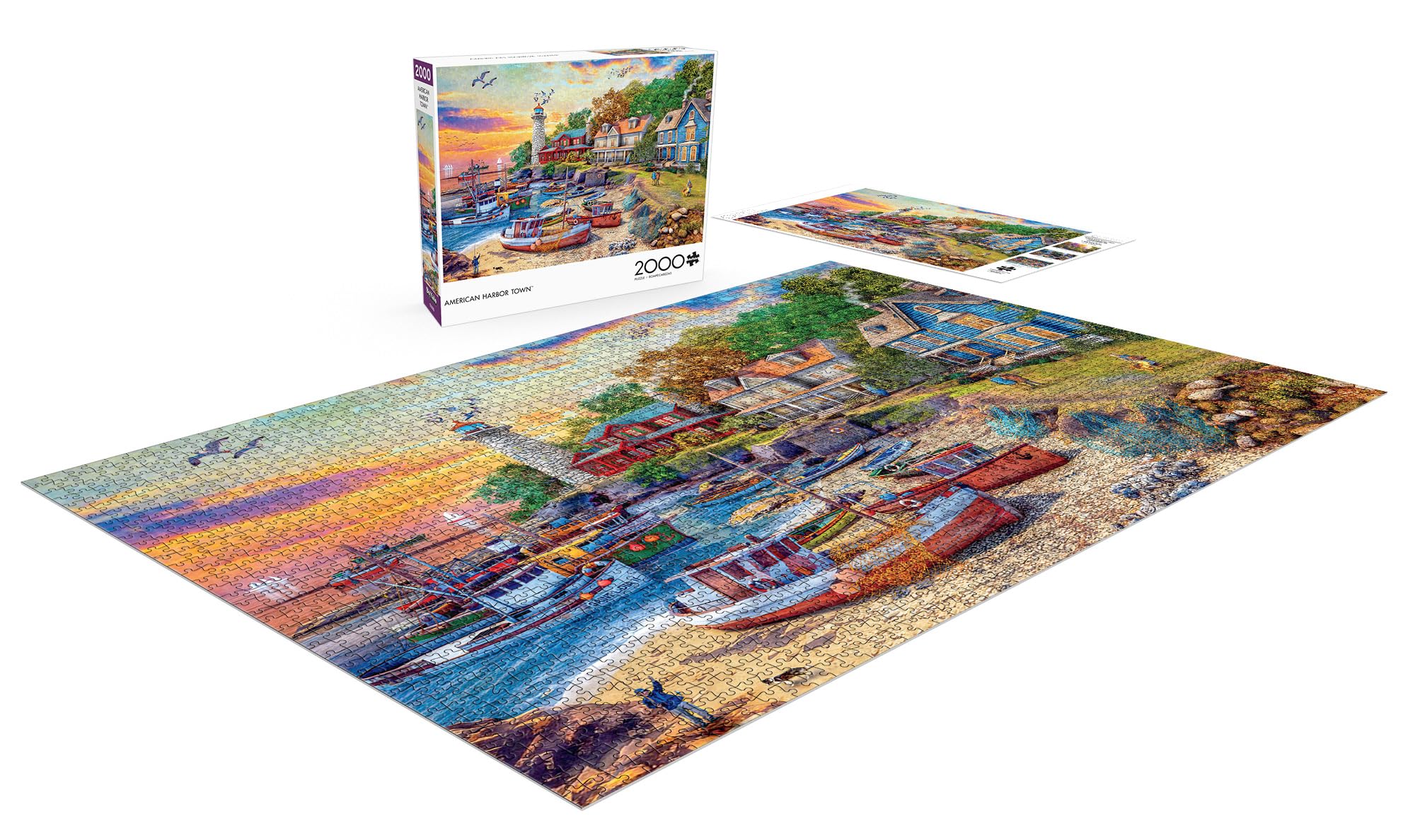 Buffalo Games - American Harbor Town - 2000 Piece Jigsaw Puzzle, Multicolor - Image 4