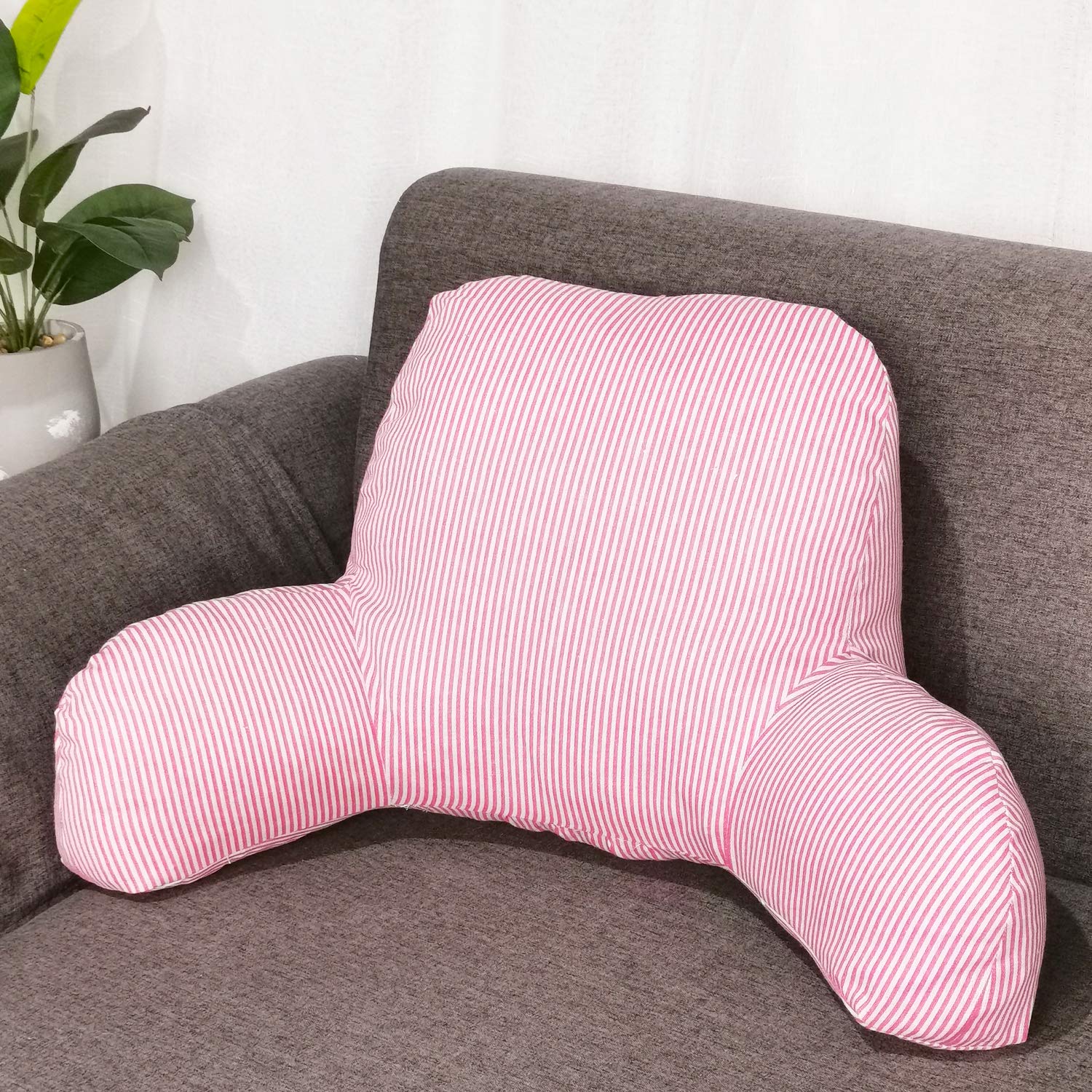 XSlive Bohemian Printed Reading Pillow with Support Arms Soft Bed Rest Pillows Back Support Cushion for Kids Reading Watching TV Sitting Up in Bed (20