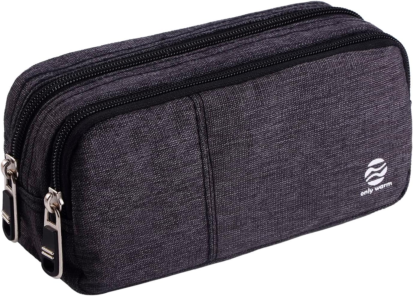 Pencil Case Large Capacity Pencil Bag Pouch with Durable Double Zipper by Only Warm for School office Heather Grey