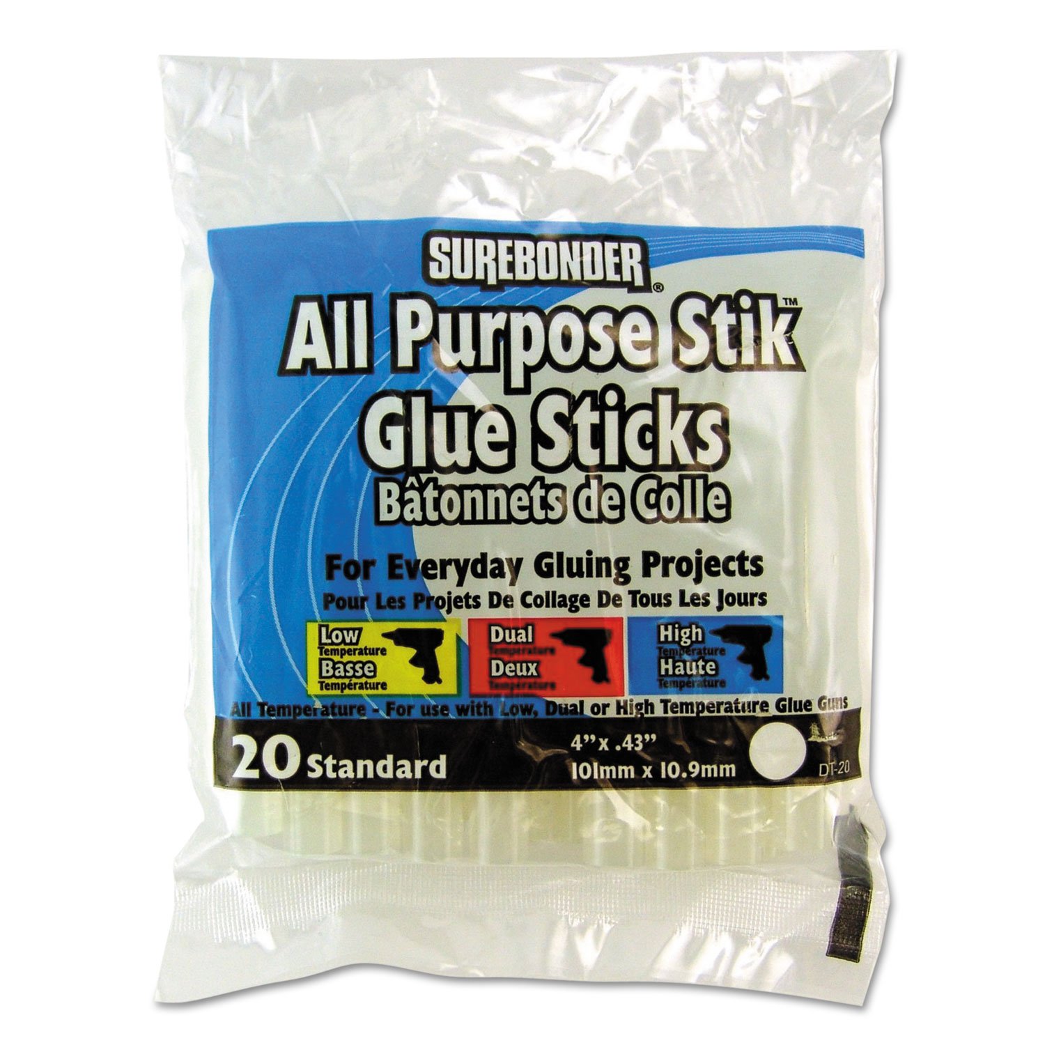 SurebonderDT20 Hot Melt Glue Sticks, All Temps, 4-Inch, 20/PK