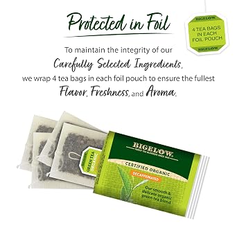 Bigelow Tea Decaffeinated Organic Green Tea Bags, 40 ct