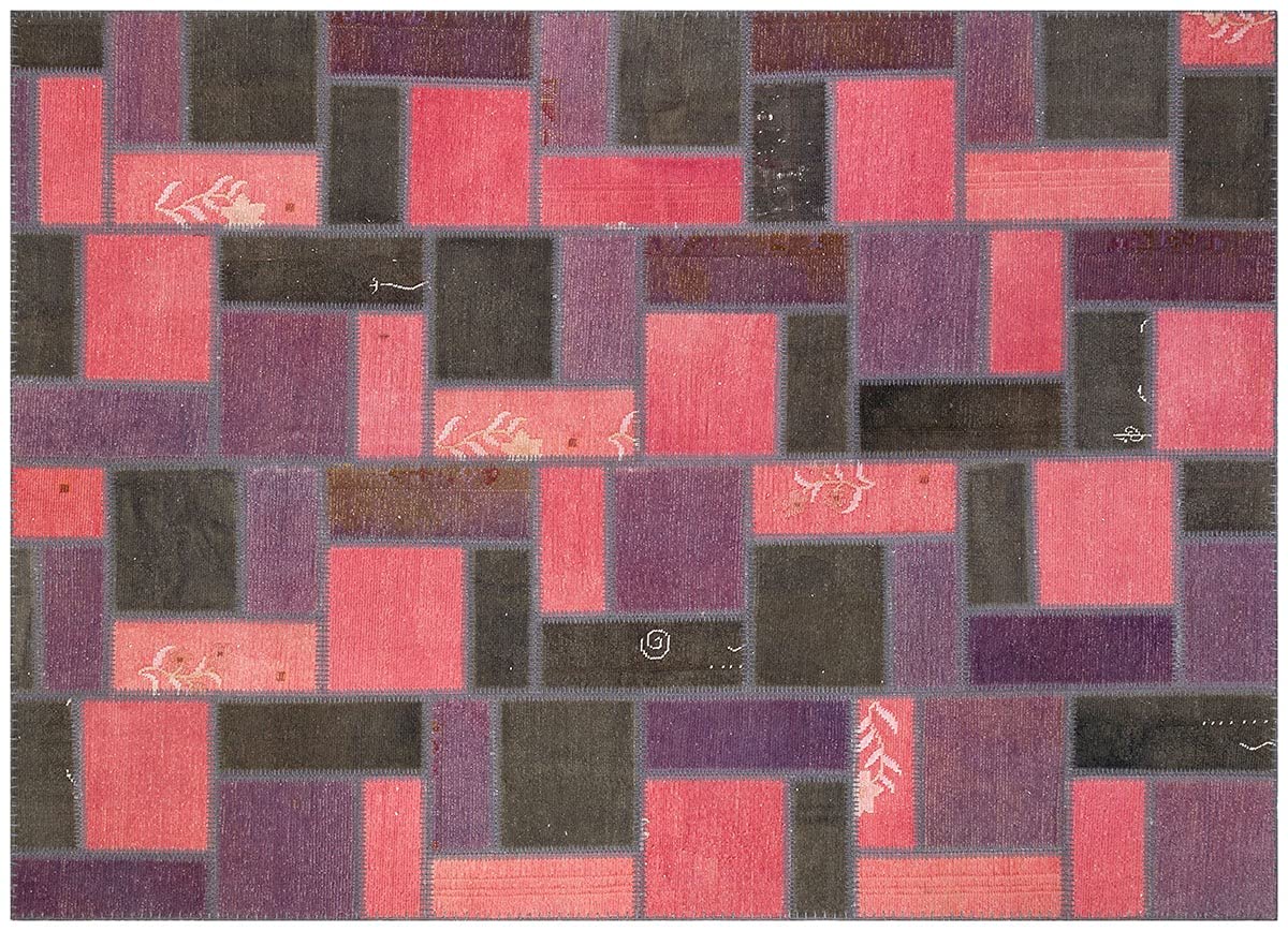 Tapis en laine fait main : l'élégance du patchwork turc beige 116x170 cm