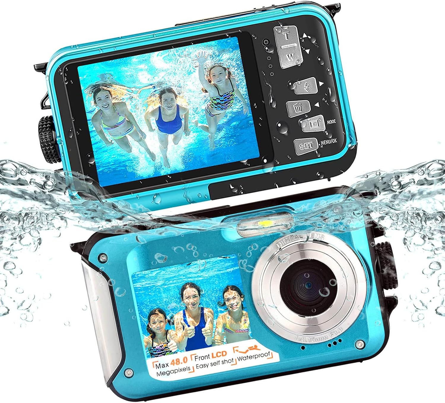 POSSRAB 13FT Underwater Camera, 48MP Photo 2.7K Video Waterproof Camera ...
