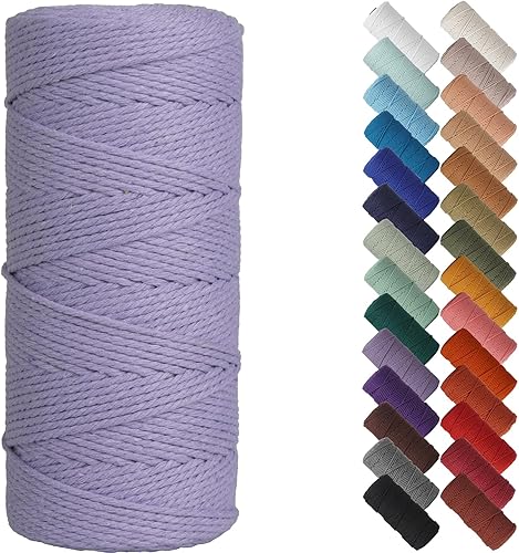 Miniatura 53 de NOANTA Cuerda de macramé natural de 0.079 in x 220 yardas, cuerda de algodón torcido de 3 hebras, cuerda de algodón colorido para colgar en la Verde