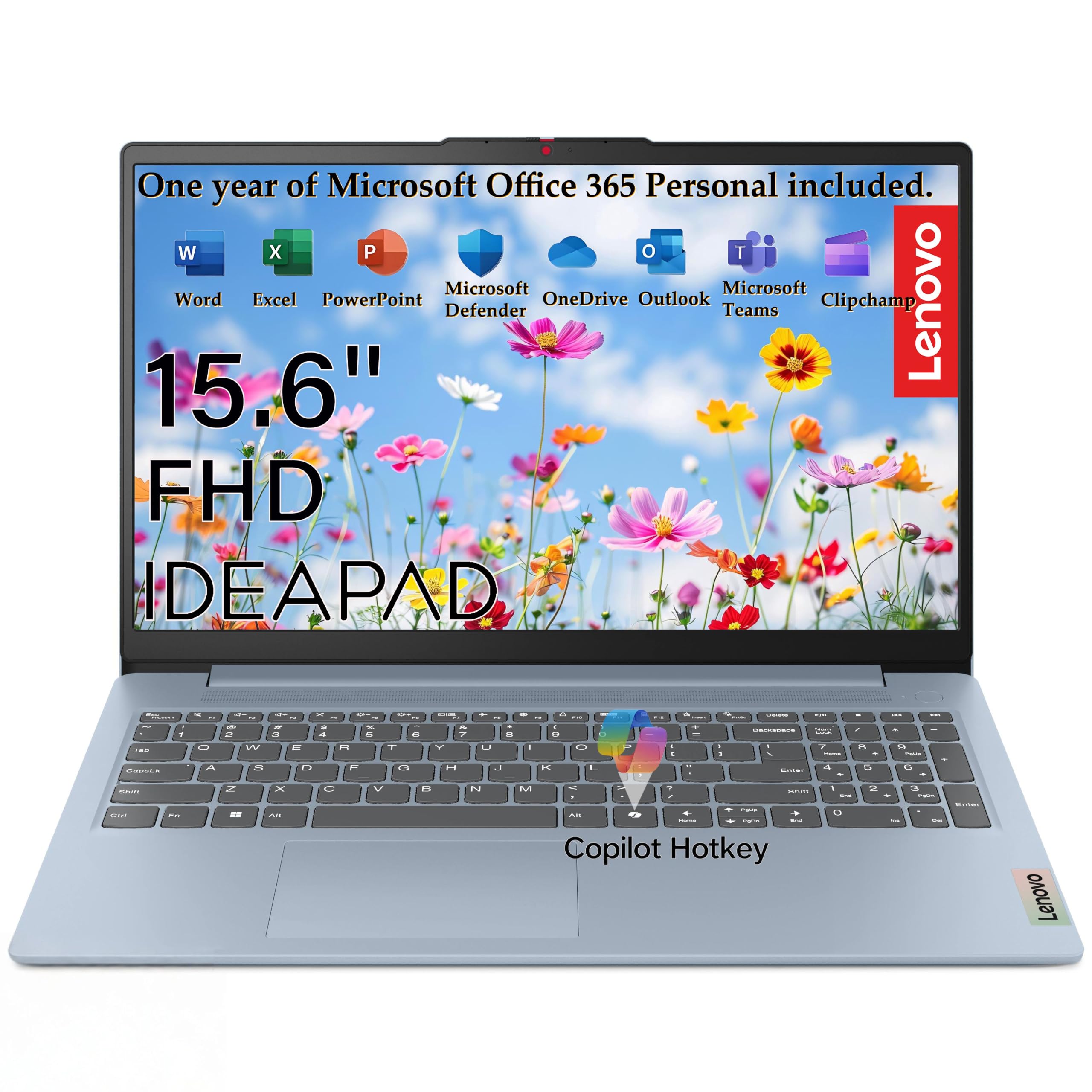Lenovo IdeaPad Laptop Computer, 15.6" FHD Display, 8GB RAM, 128GB Storage