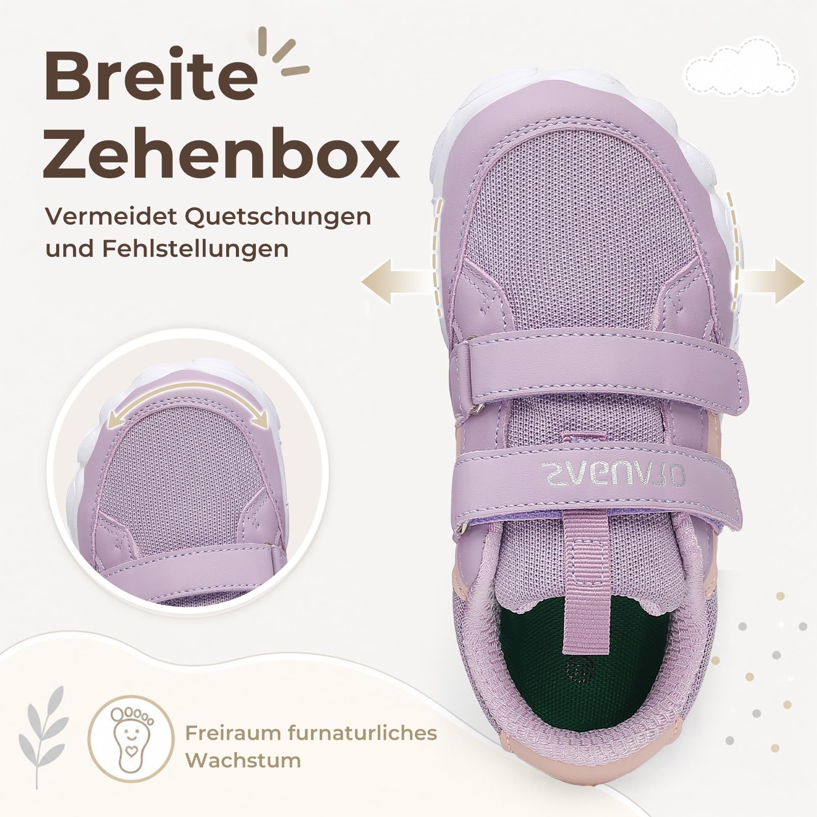 SAGUARO Kinder Barfußschuhe Leicht Barfuß Sneaker mit Breiter Zehenbox und Zero-Drop Sohle, Gr. 25-36 - 3