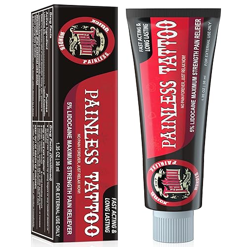 Crema anestésica para tatuajes, crema adormecedora de lidocaína al 5 % para tatuajes extra fuerte, permanencia máxima de adormecimiento durante 6