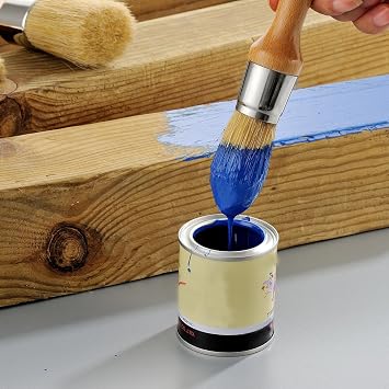 MAXMAN Chalk Paint Brush Set 4Pcs, Wax & Stencil Brushes, Natural Bristles